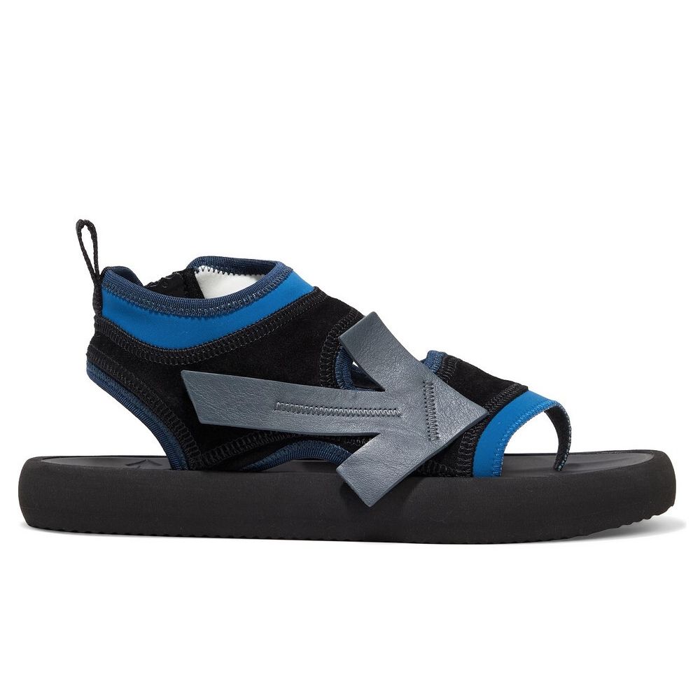 Off-White Chic Neoprene and Suede Sandals in Blue LUNESCAPE