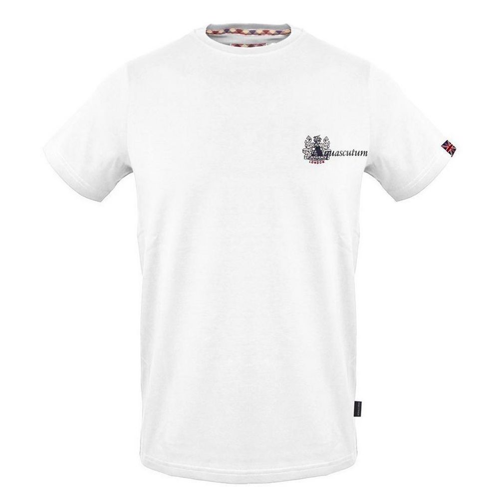 Aquascutum White Cotton Men T-Shirt LUNESCAPE