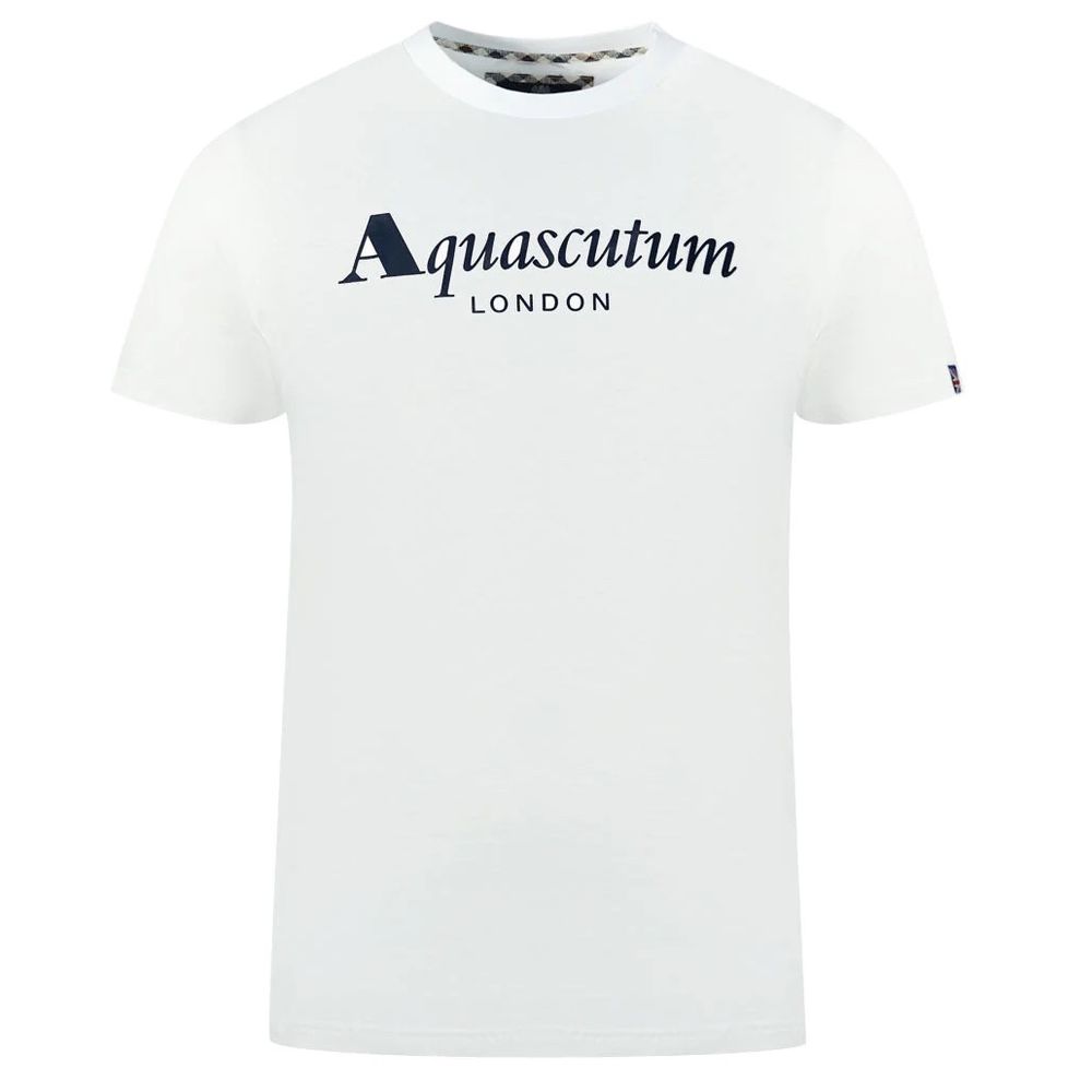 Aquascutum White Cotton Men T-Shirt LUNESCAPE