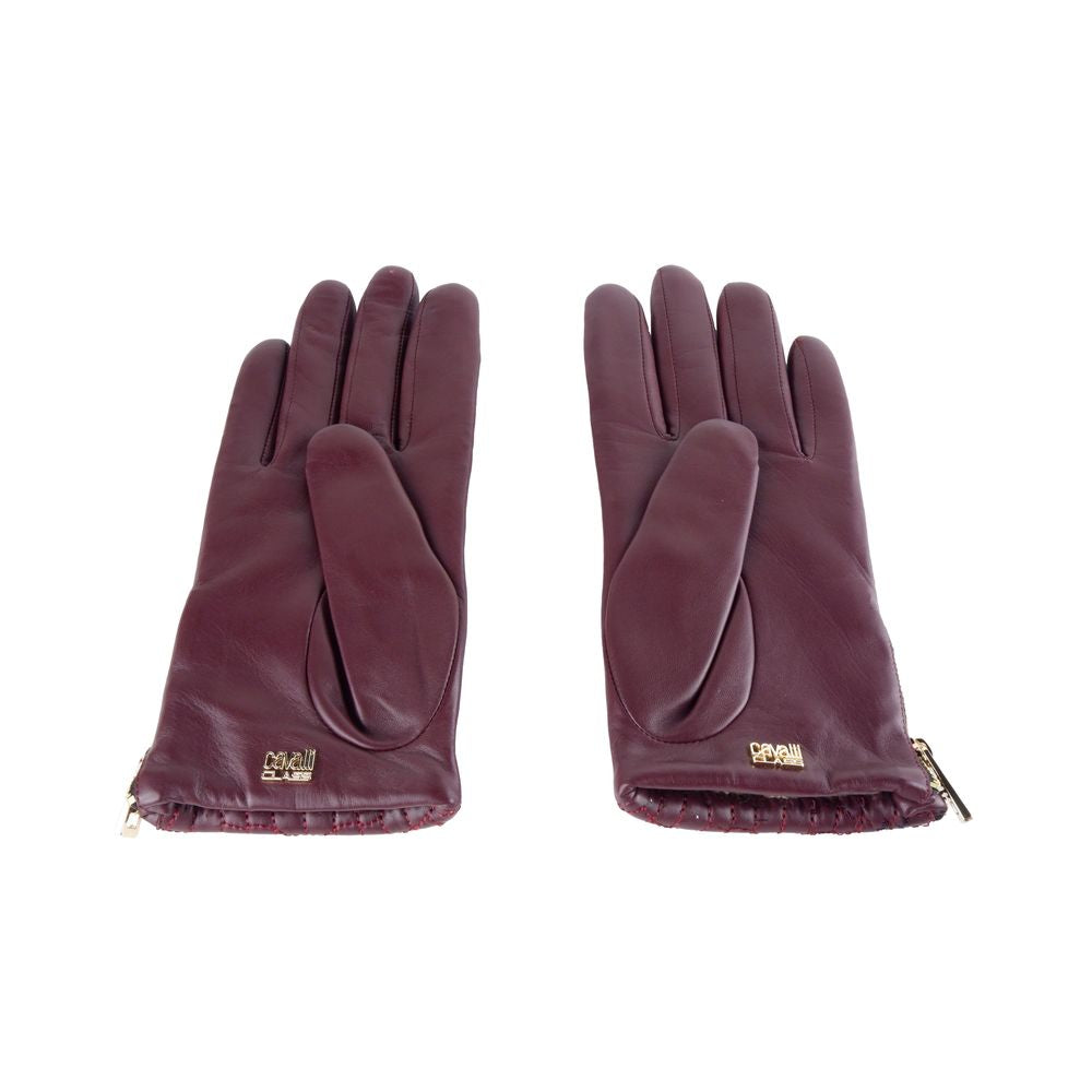 Cavalli Class Red Lambskin Women Glove LUNESCAPE