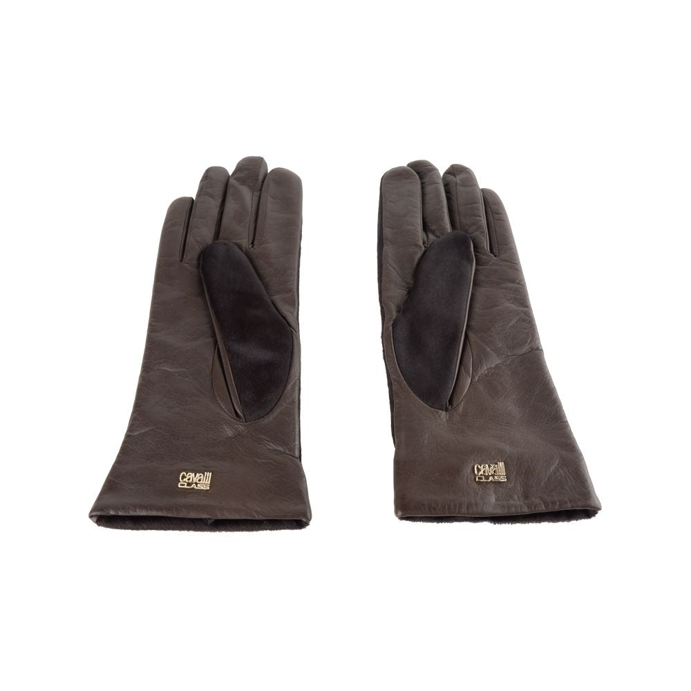 Cavalli Class Brown Cowhide Women Glove LUNESCAPE