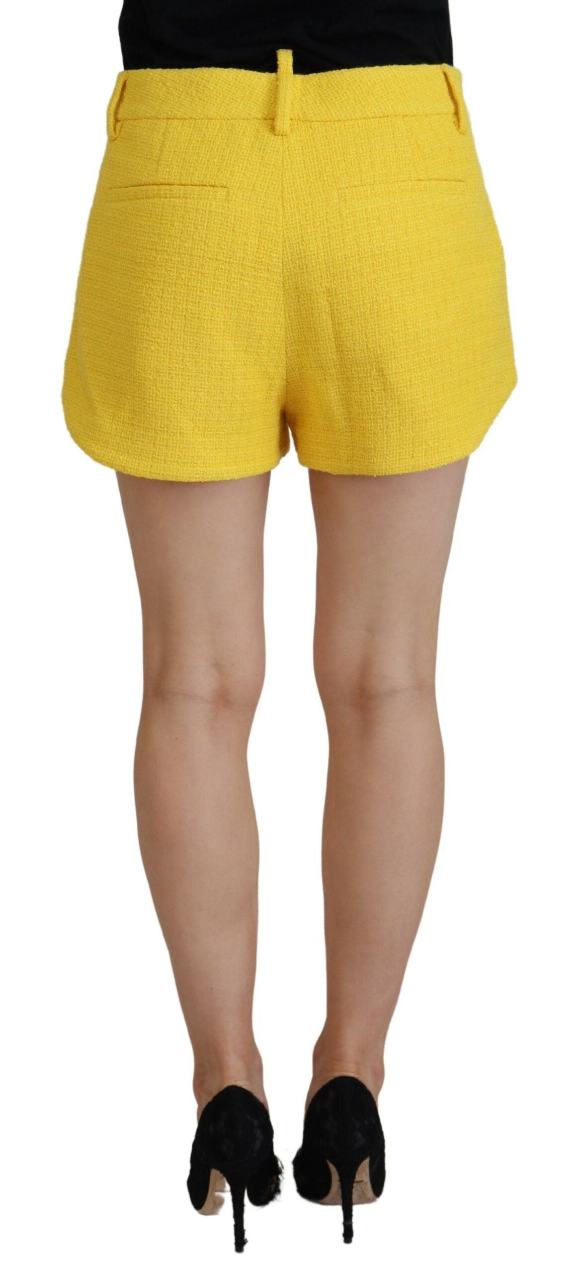 Dsquared² Yellow Peak Double Breasted Suit Blazer Short Set LUNESCAPE
