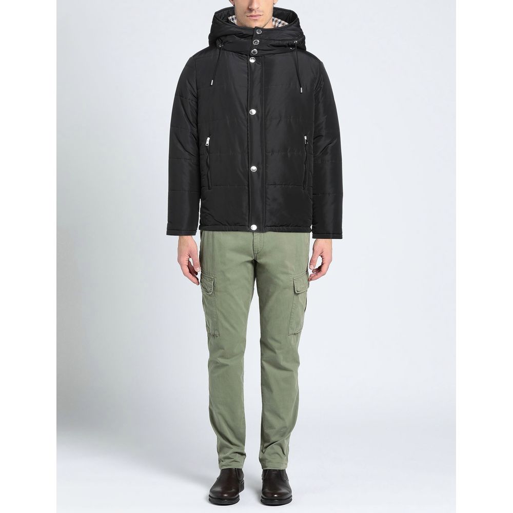 Aquascutum Elegant Black Jacket with Removable Hood LUNESCAPE