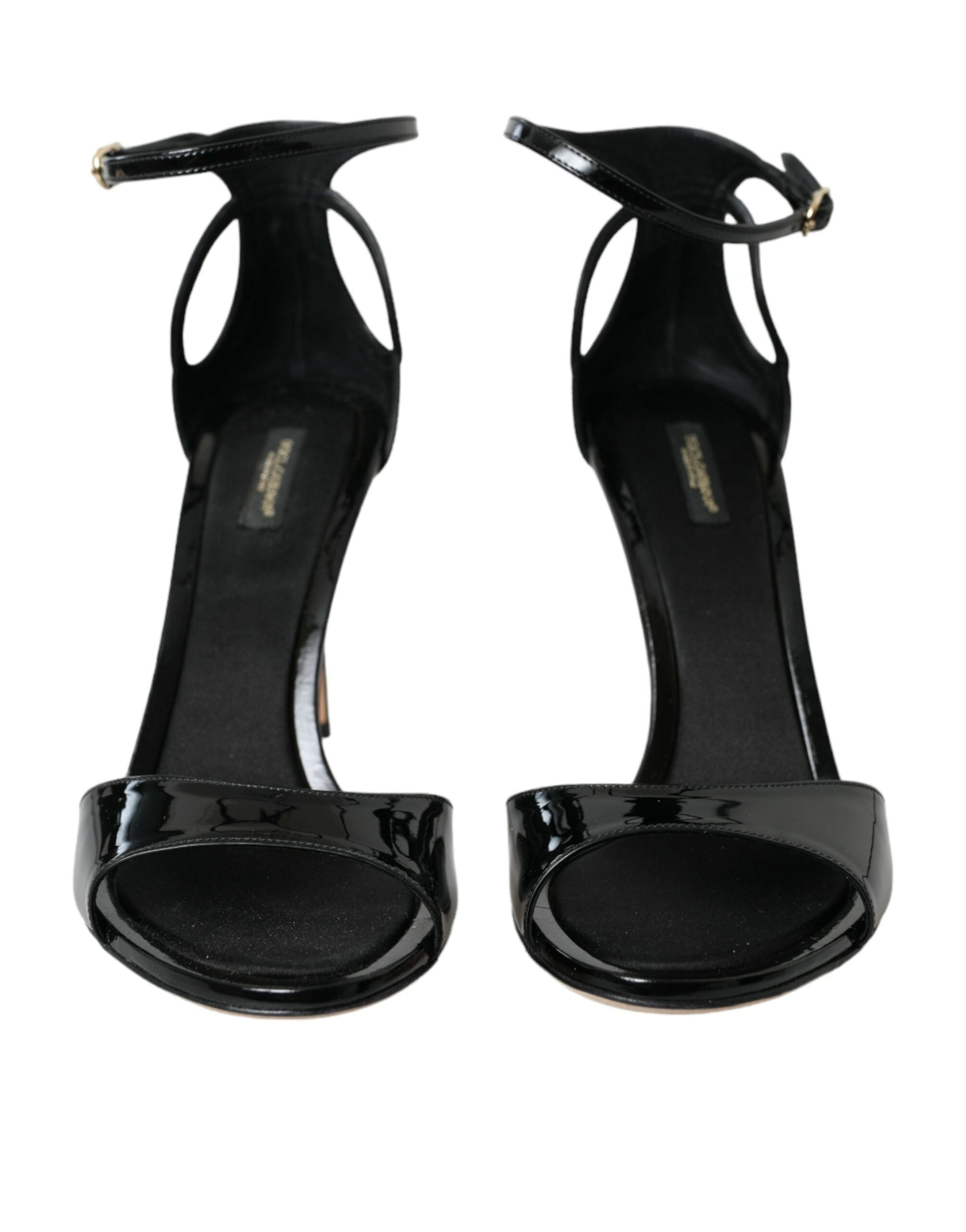 Dolce & Gabbana Black KEIRA Leather Heels Sandals Shoes LUNESCAPE