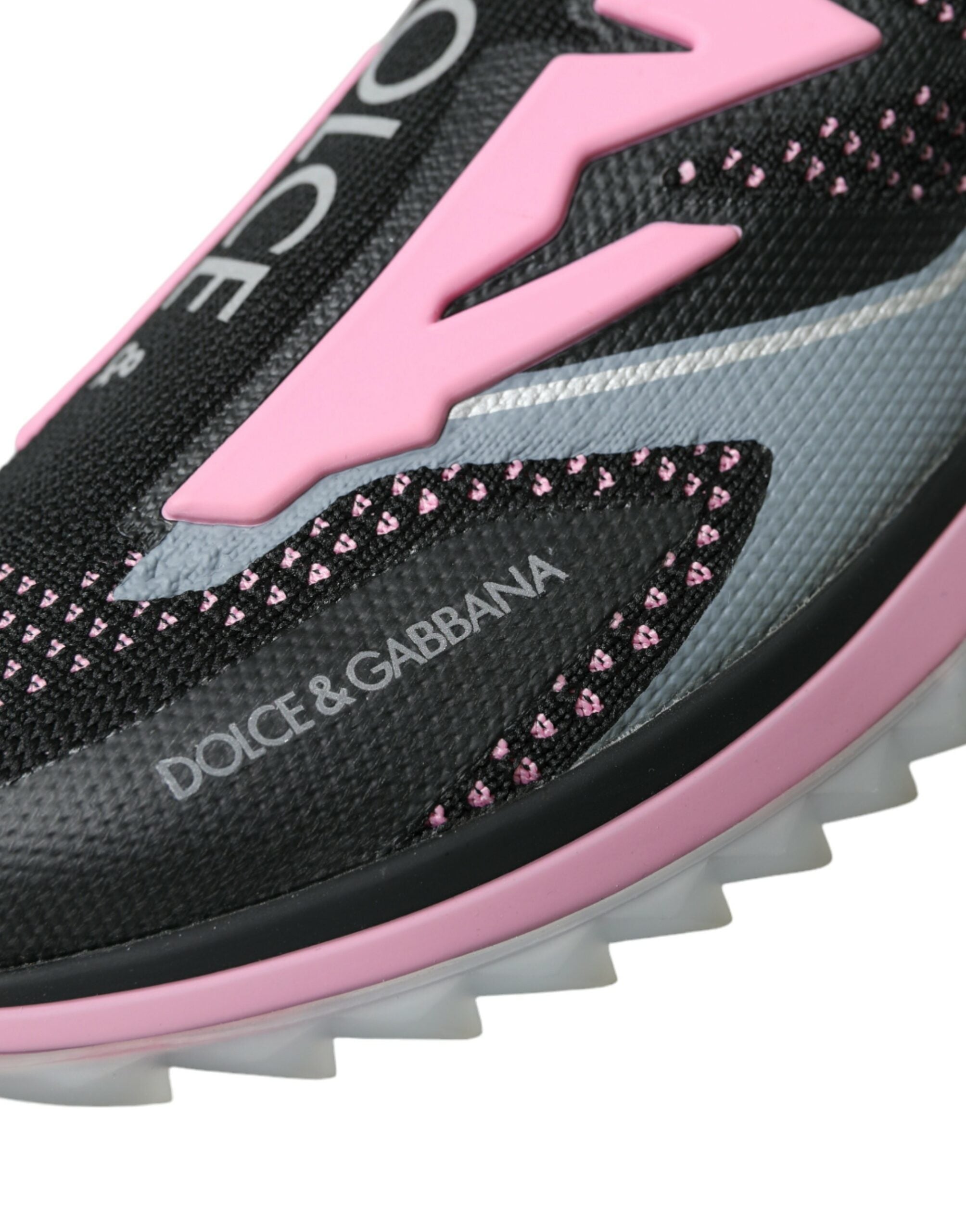 Dolce & Gabbana Black Pink Slip On Sorrento Sneakers Shoes LUNESCAPE