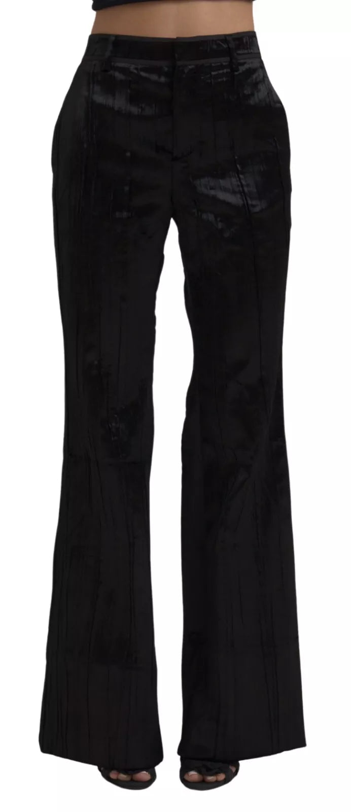 Dsquared² Black Super Flare High Waist Pants LUNESCAPE