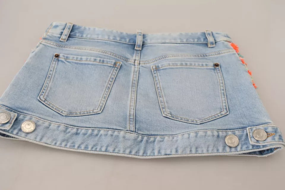 Dsquared² Multicolor Low Waist A-line Denim Skirt LUNESCAPE