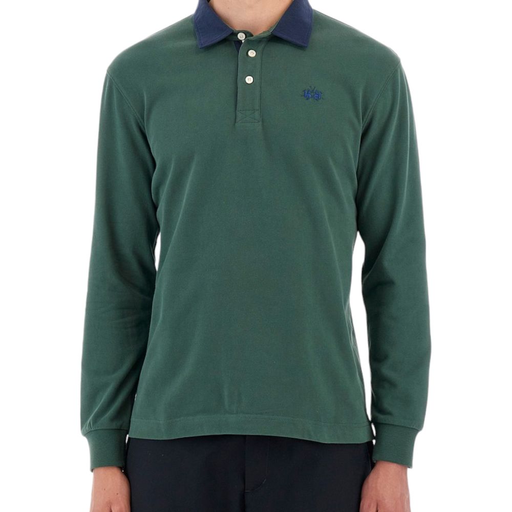 La Martina Green Cotton Polo Shirt LUNESCAPE