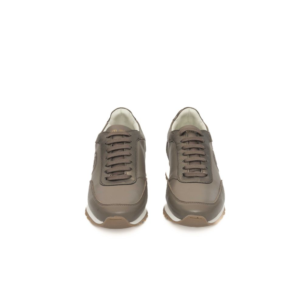 Cerruti 1881 Beige Leather Women Sneaker LUNESCAPE