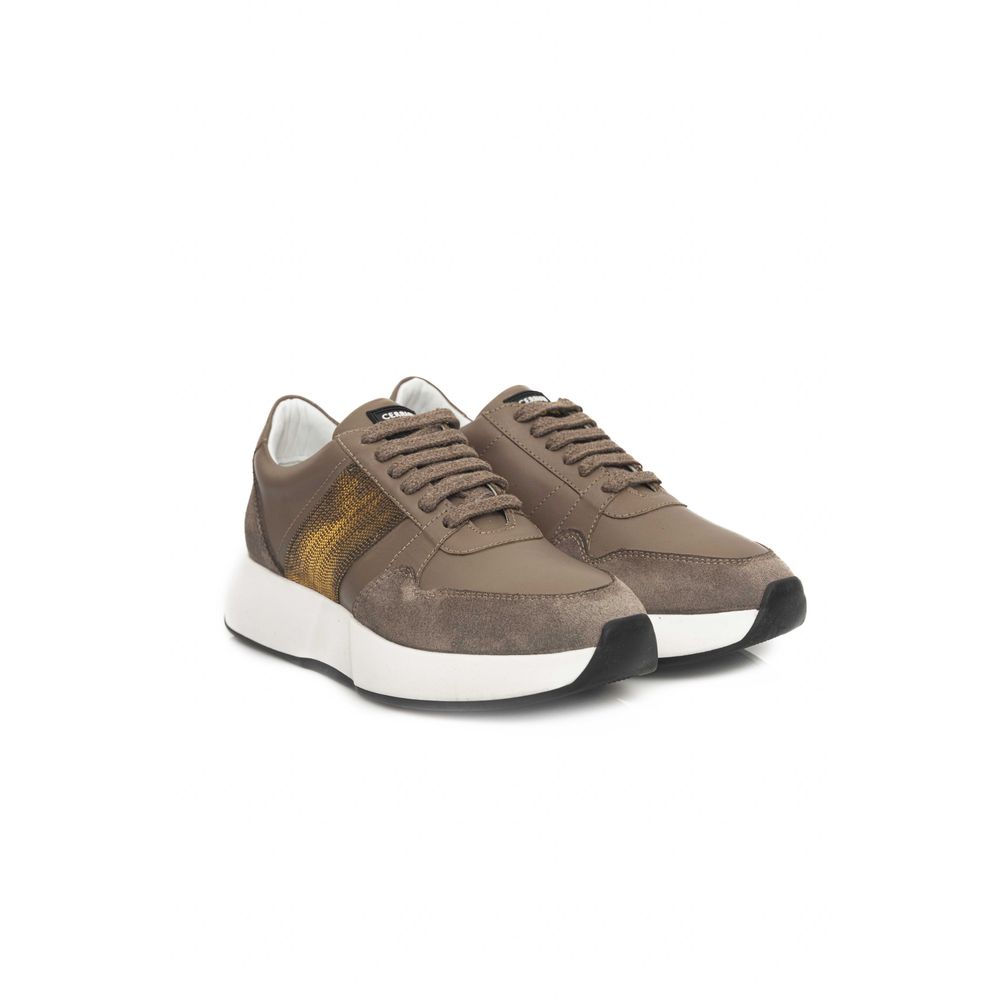 Cerruti 1881 Beige Cowhide Women Sneaker LUNESCAPE