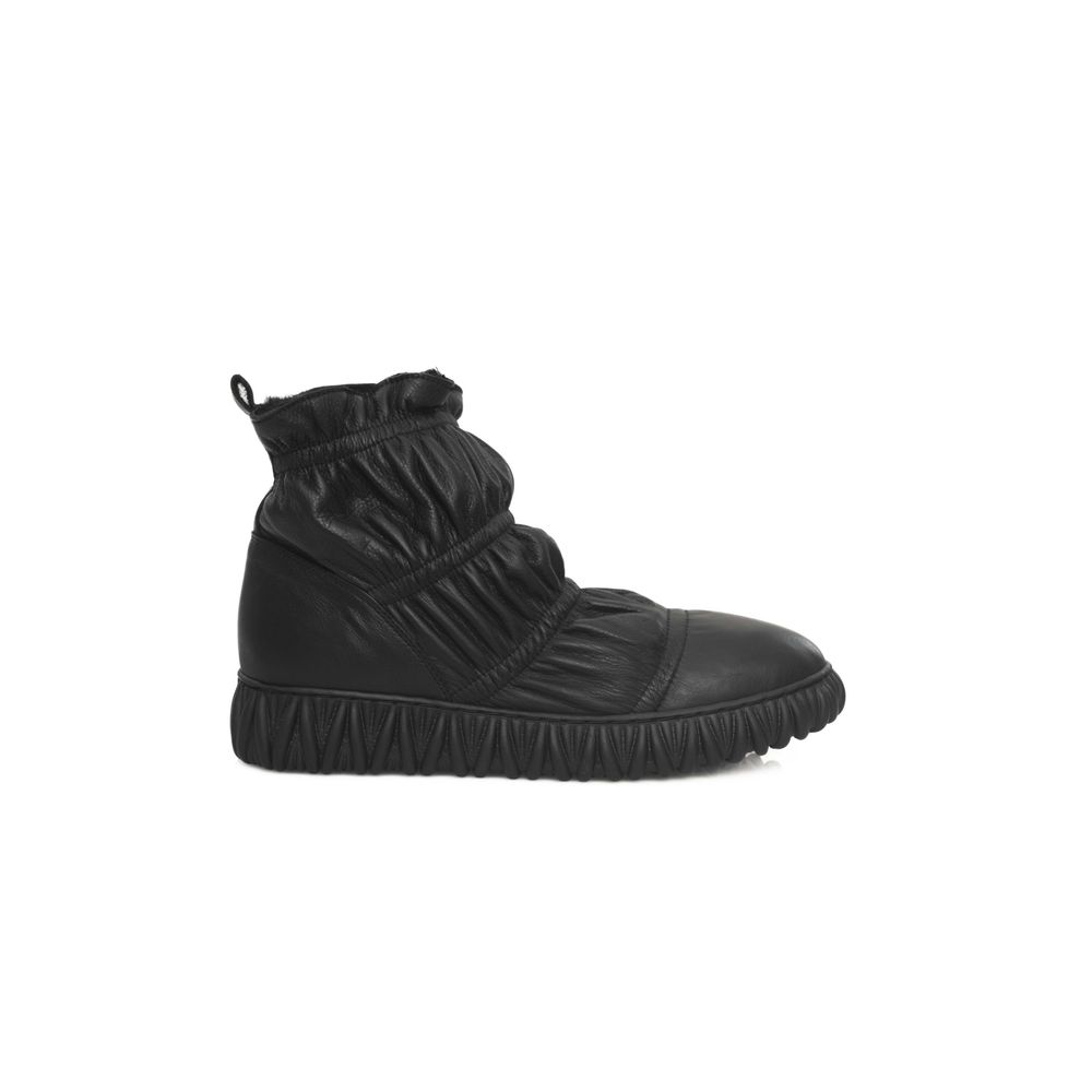 Cerruti 1881 Black Leather Women Boot LUNESCAPE