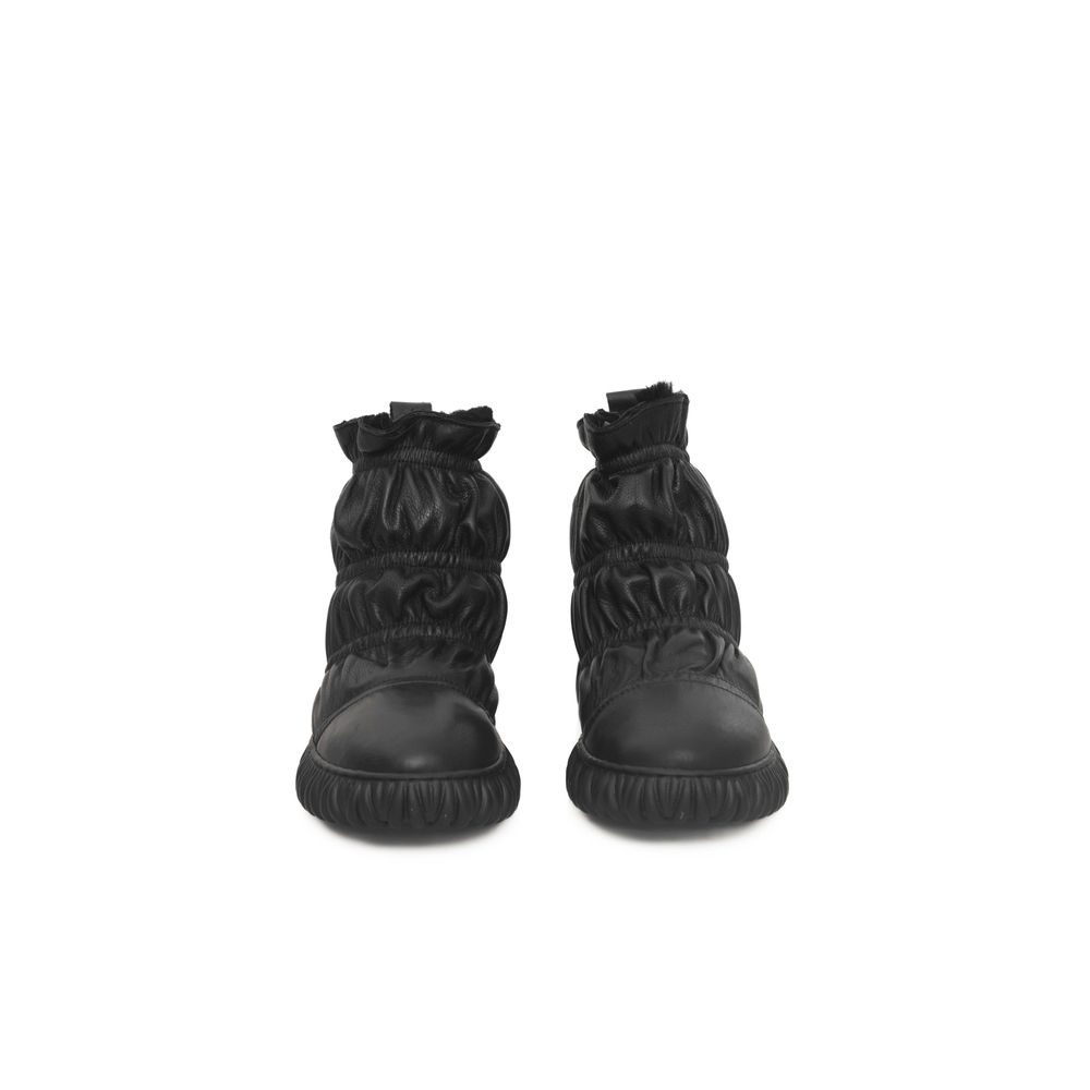 Cerruti 1881 Black Leather Women Boot LUNESCAPE