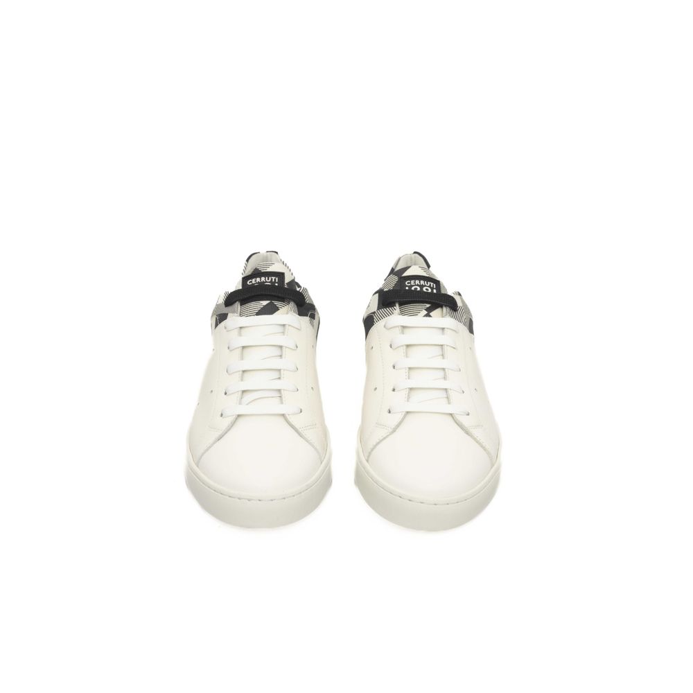 Cerruti 1881 White Calfskin Men Sneaker LUNESCAPE