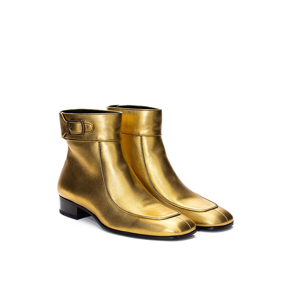 Saint Laurent Gold Leather Boot LUNESCAPE