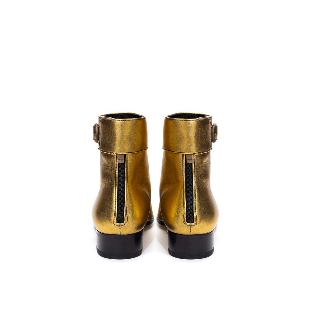 Saint Laurent Gold Leather Boot LUNESCAPE