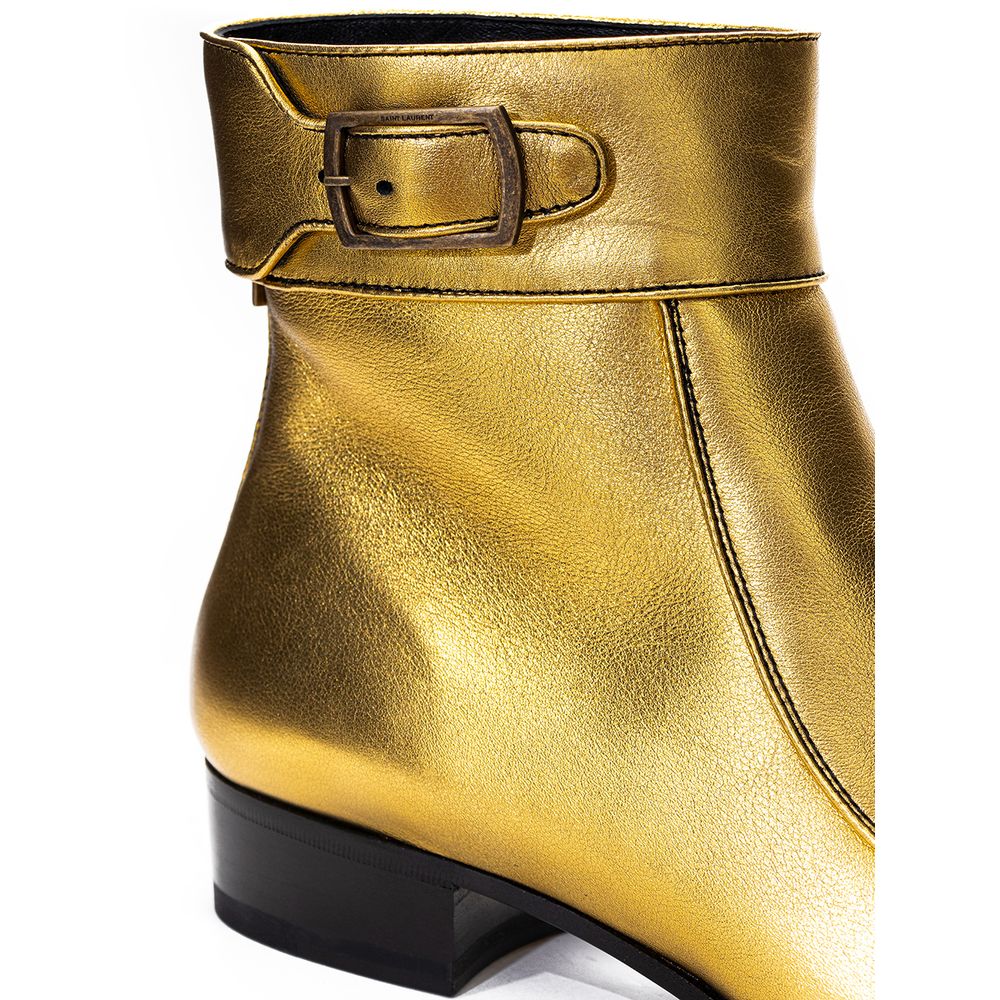 Saint Laurent Gold Leather Boot LUNESCAPE