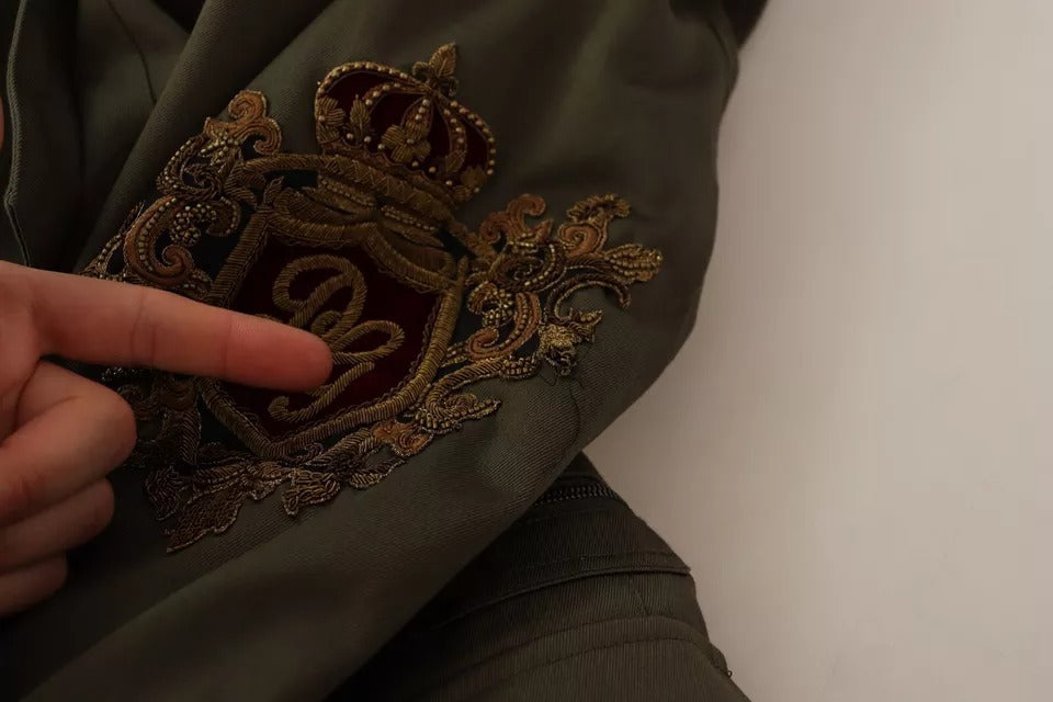 Dolce & Gabbana Green Cotton DG Love Utility Coat
