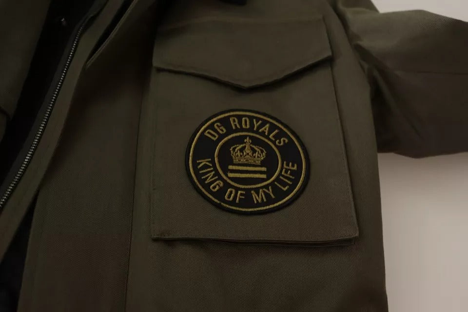 Dolce & Gabbana Green Cotton DG Love Utility Coat