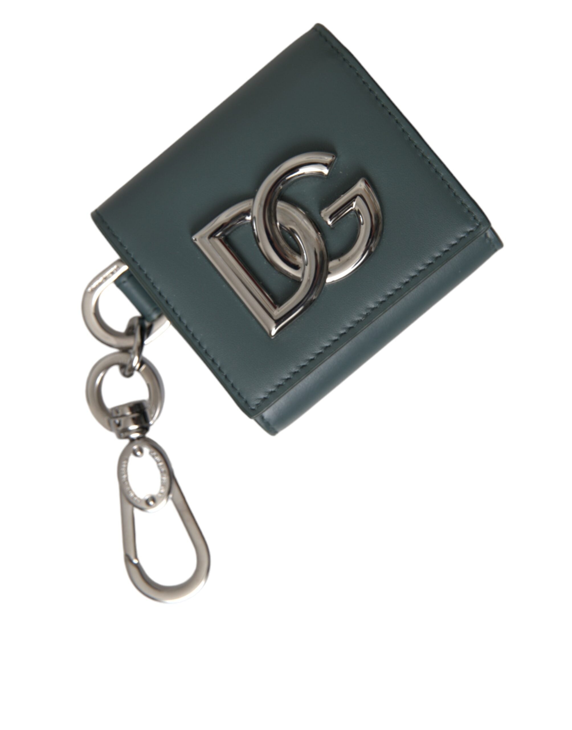 Dolce & Gabbana Green Leather DG Logo Keyring Coin Purse Keyring Wallet LUNESCAPE