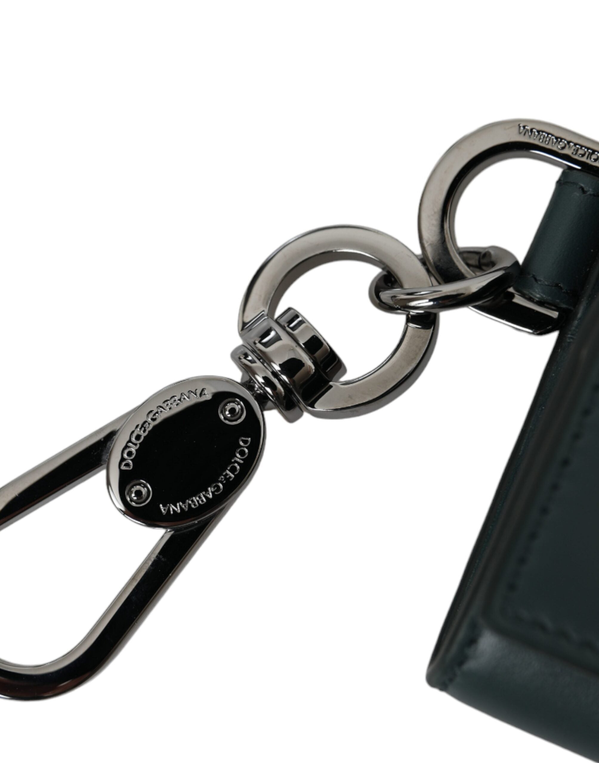 Dolce & Gabbana Green Leather DG Logo Keyring Coin Purse Keyring Wallet LUNESCAPE