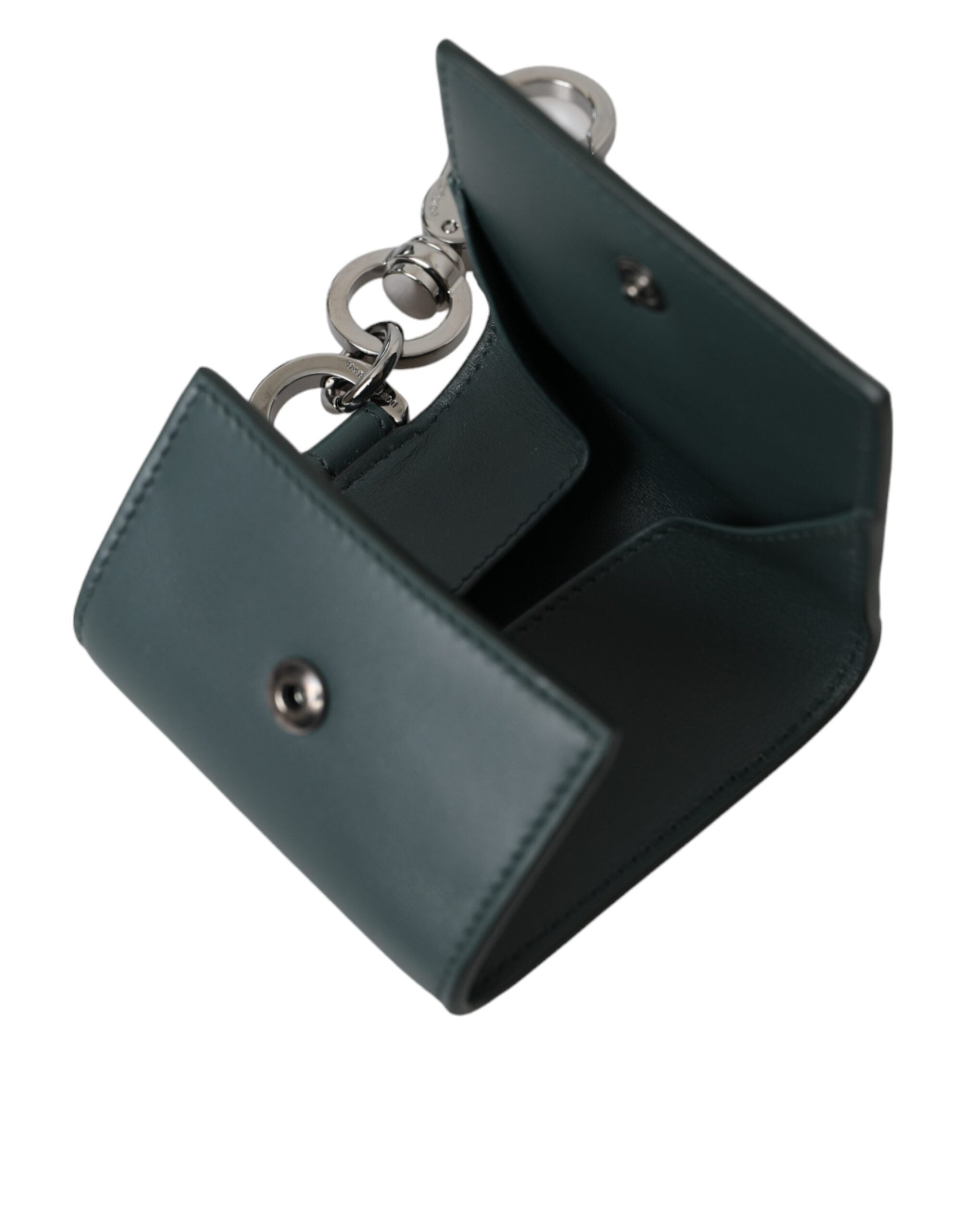 Dolce & Gabbana Green Leather DG Logo Keyring Coin Purse Keyring Wallet LUNESCAPE