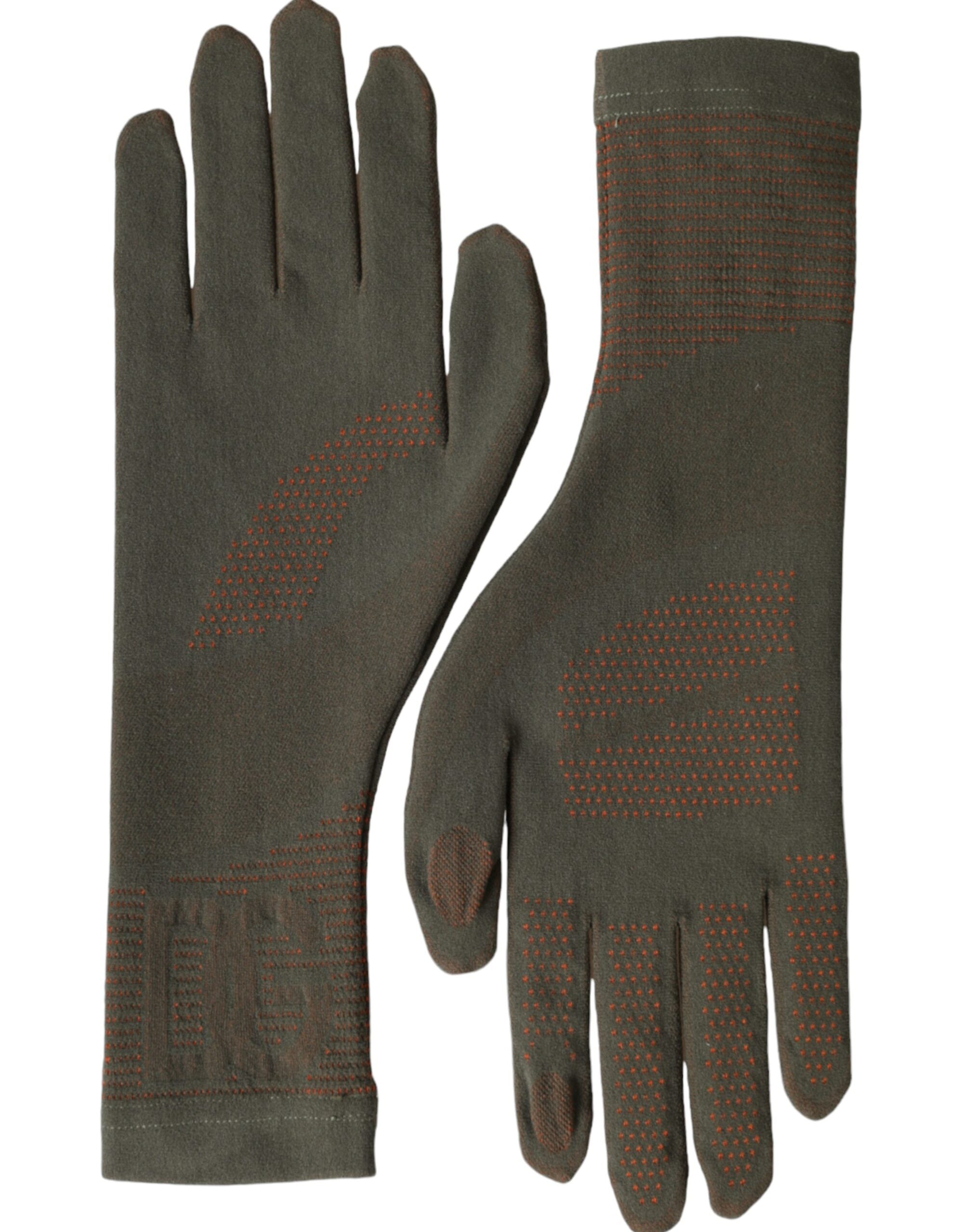 Dolce & Gabbana Brown Cotton Stretch Wrist Length Gloves LUNESCAPE