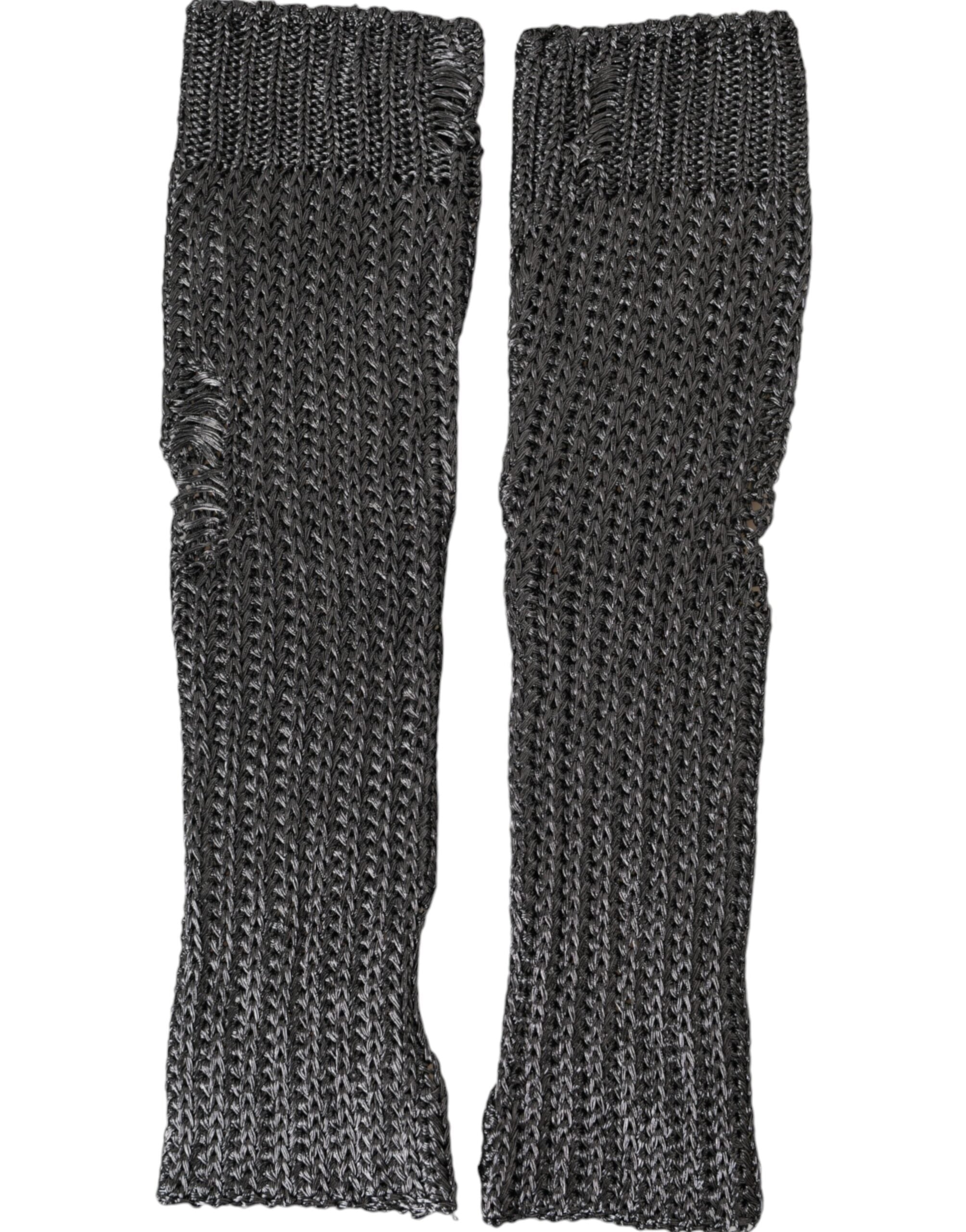 Dolce & Gabbana Gray Knitted Finger Less Gloves LUNESCAPE