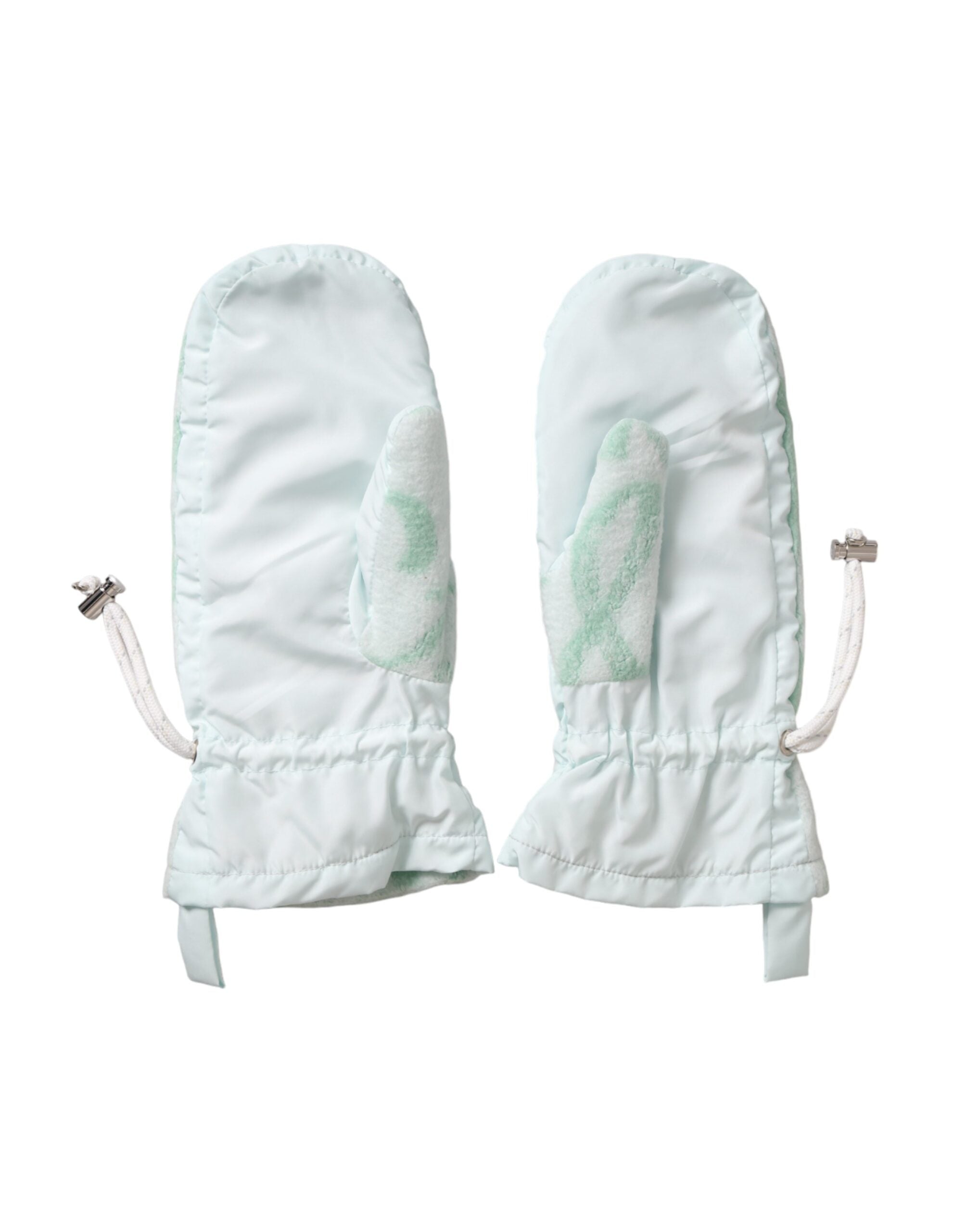 Dolce & Gabbana White Fleece Wrist Length Mitten Gloves LUNESCAPE