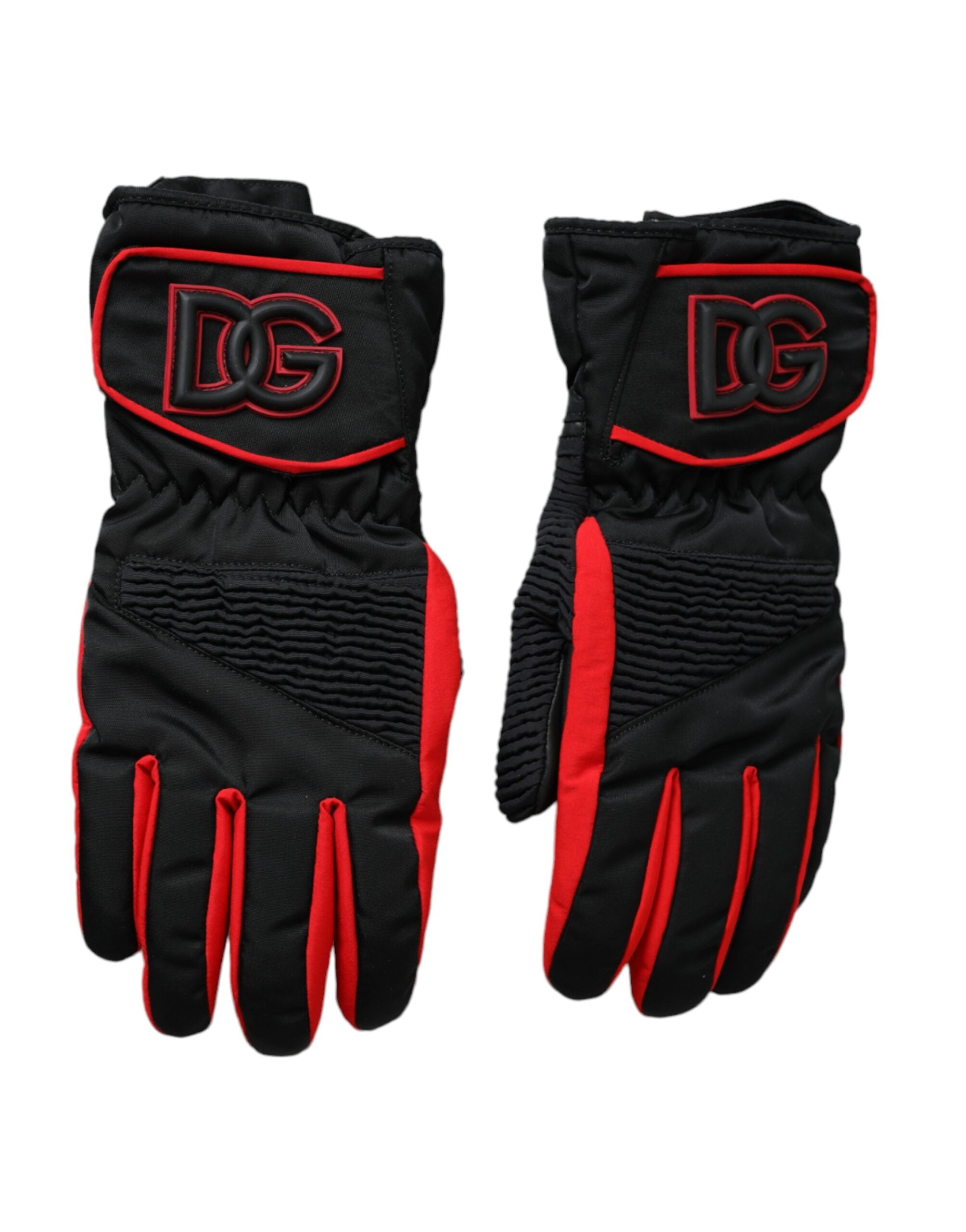 Dolce & Gabbana Black Red Wrist Length Gloves LUNESCAPE