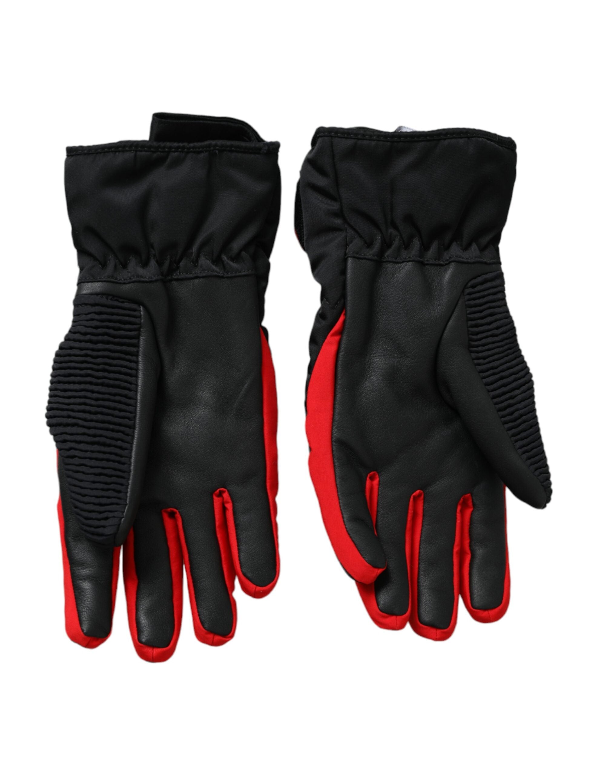 Dolce & Gabbana Black Red Wrist Length Gloves LUNESCAPE