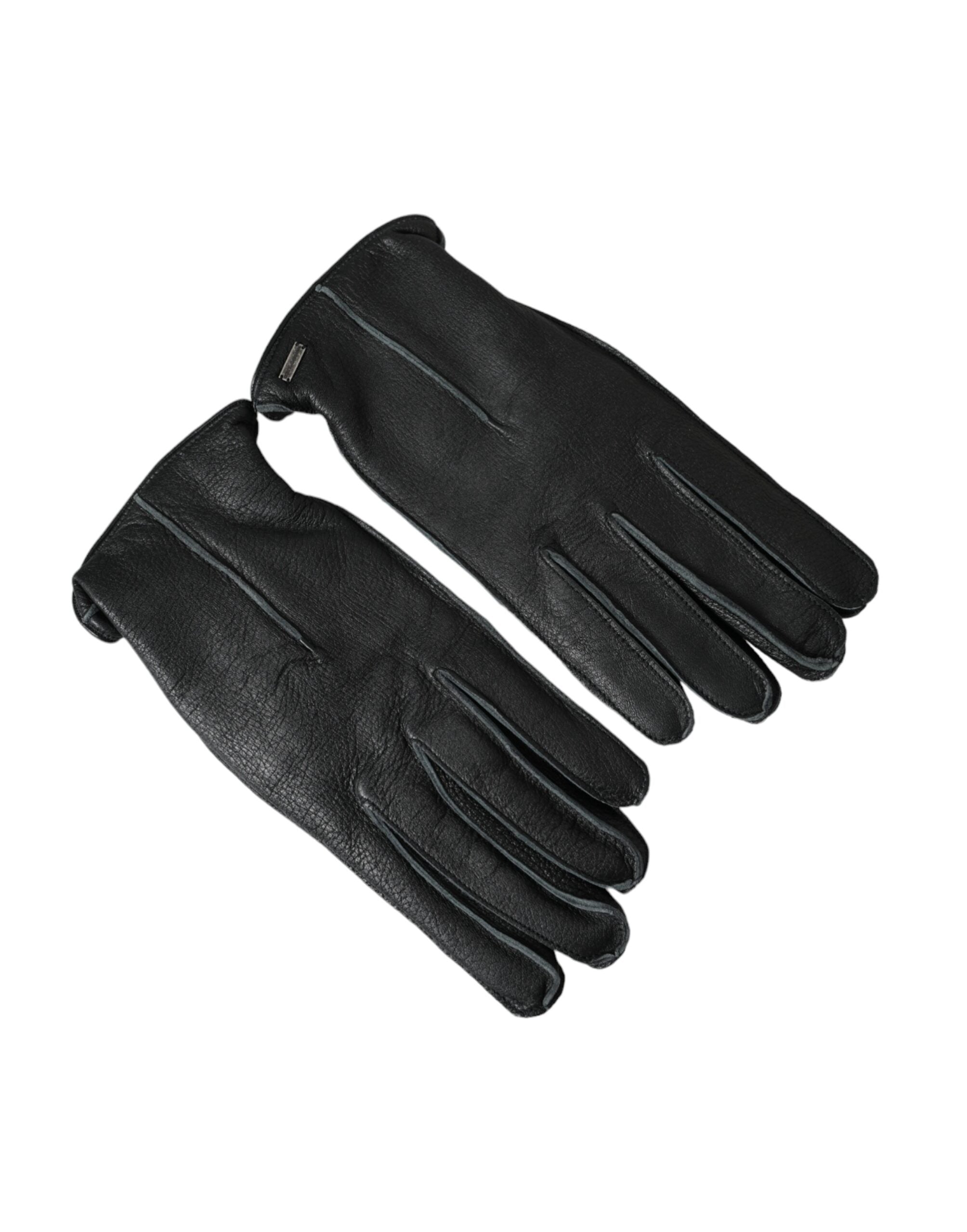Dolce & Gabbana Black Deer Leather Wrist Length Gloves LUNESCAPE