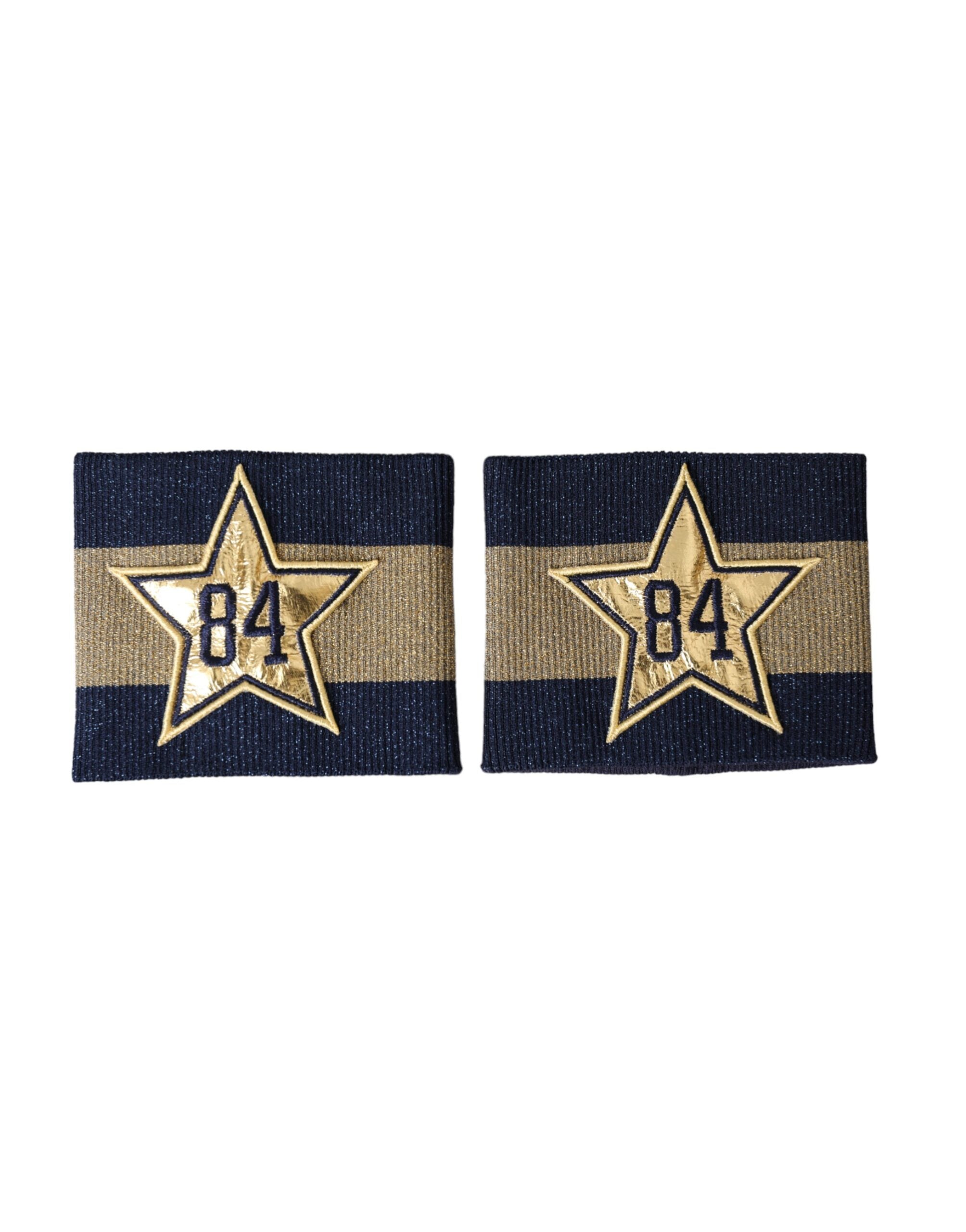 Dolce & Gabbana Black Gold Logo Star 84 Viscose Wristband LUNESCAPE