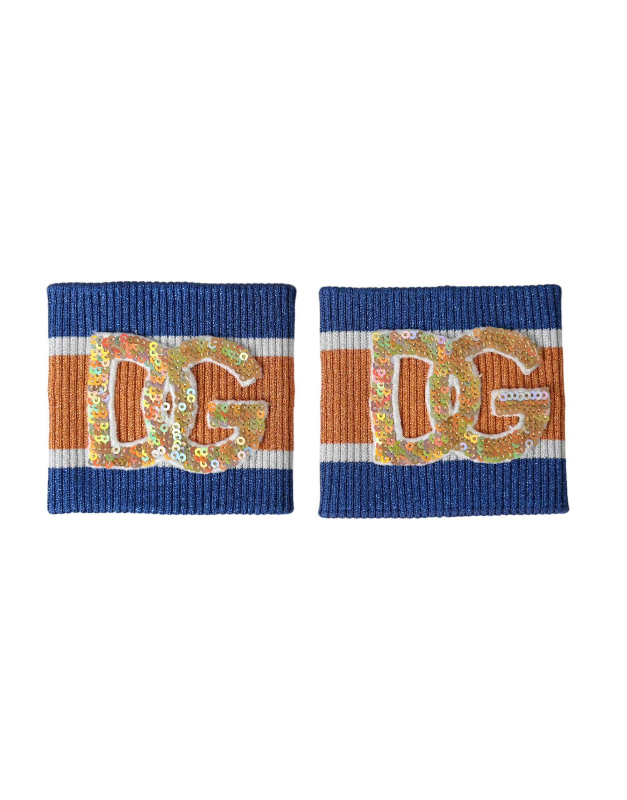Dolce & Gabbana Multicolor Logo Sequin Viscose Wristband LUNESCAPE