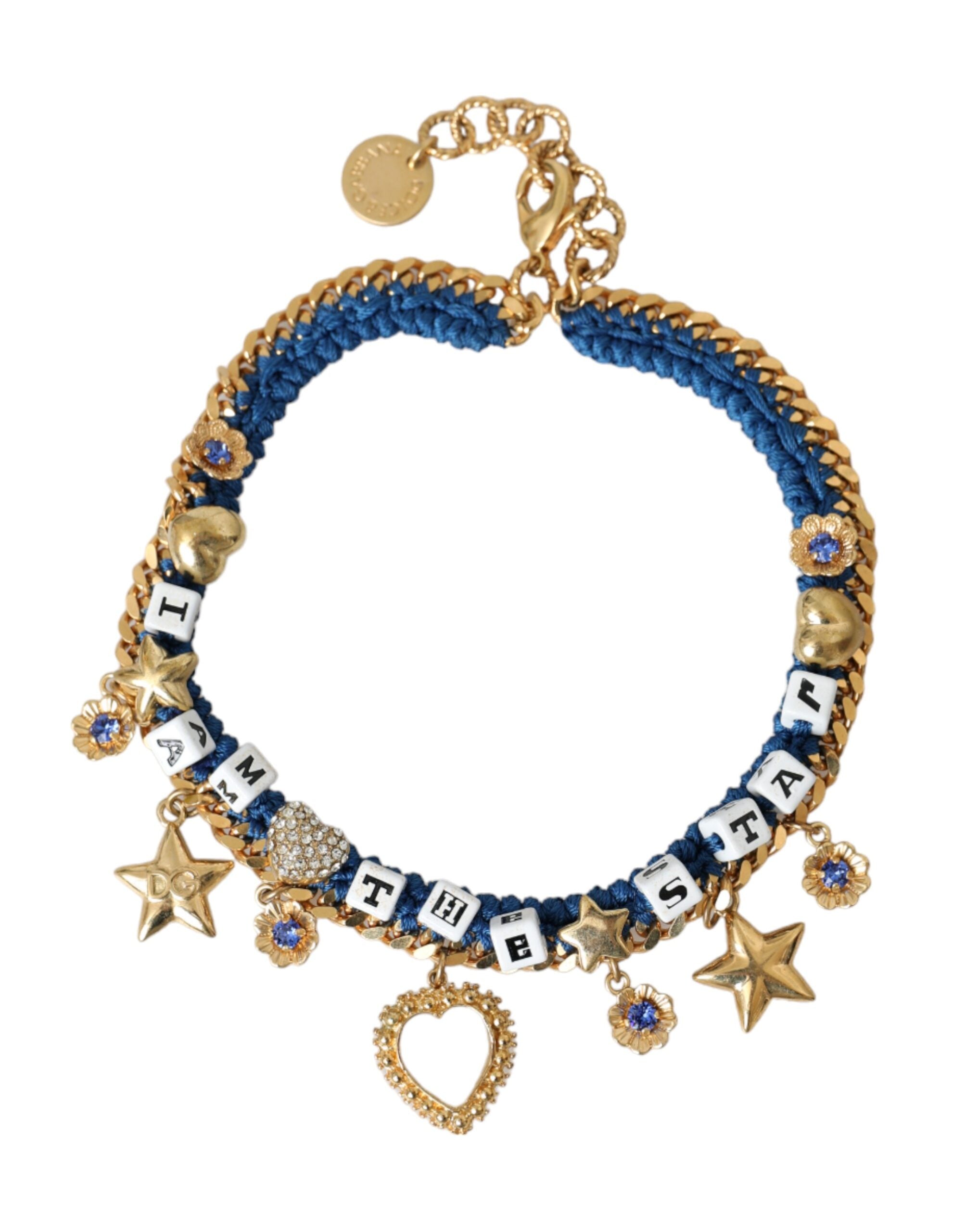 Dolce & Gabbana Gold Tone Brass Chain Iam The Star Bracelet LUNESCAPE