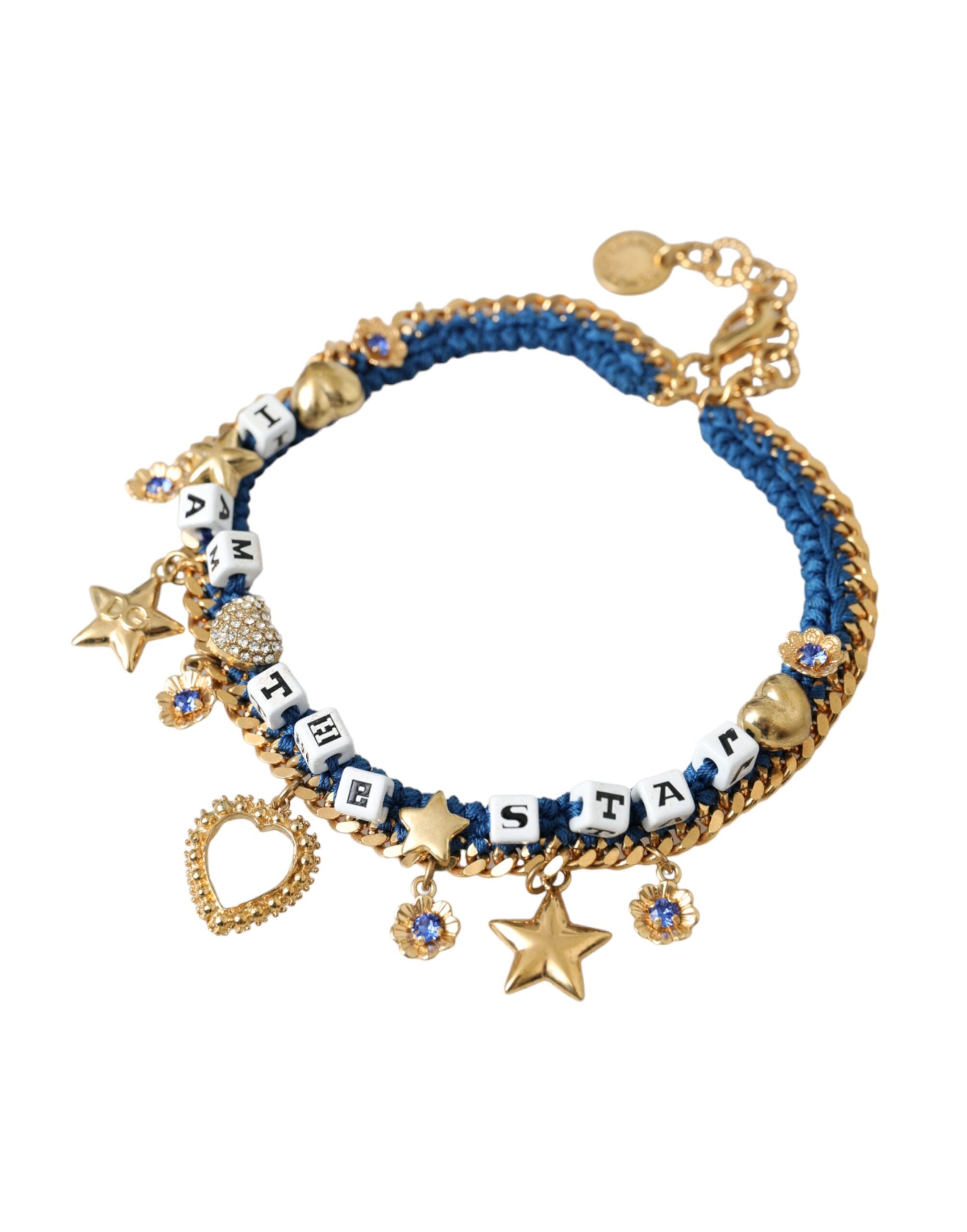 Dolce & Gabbana Gold Tone Brass Chain Iam The Star Bracelet LUNESCAPE