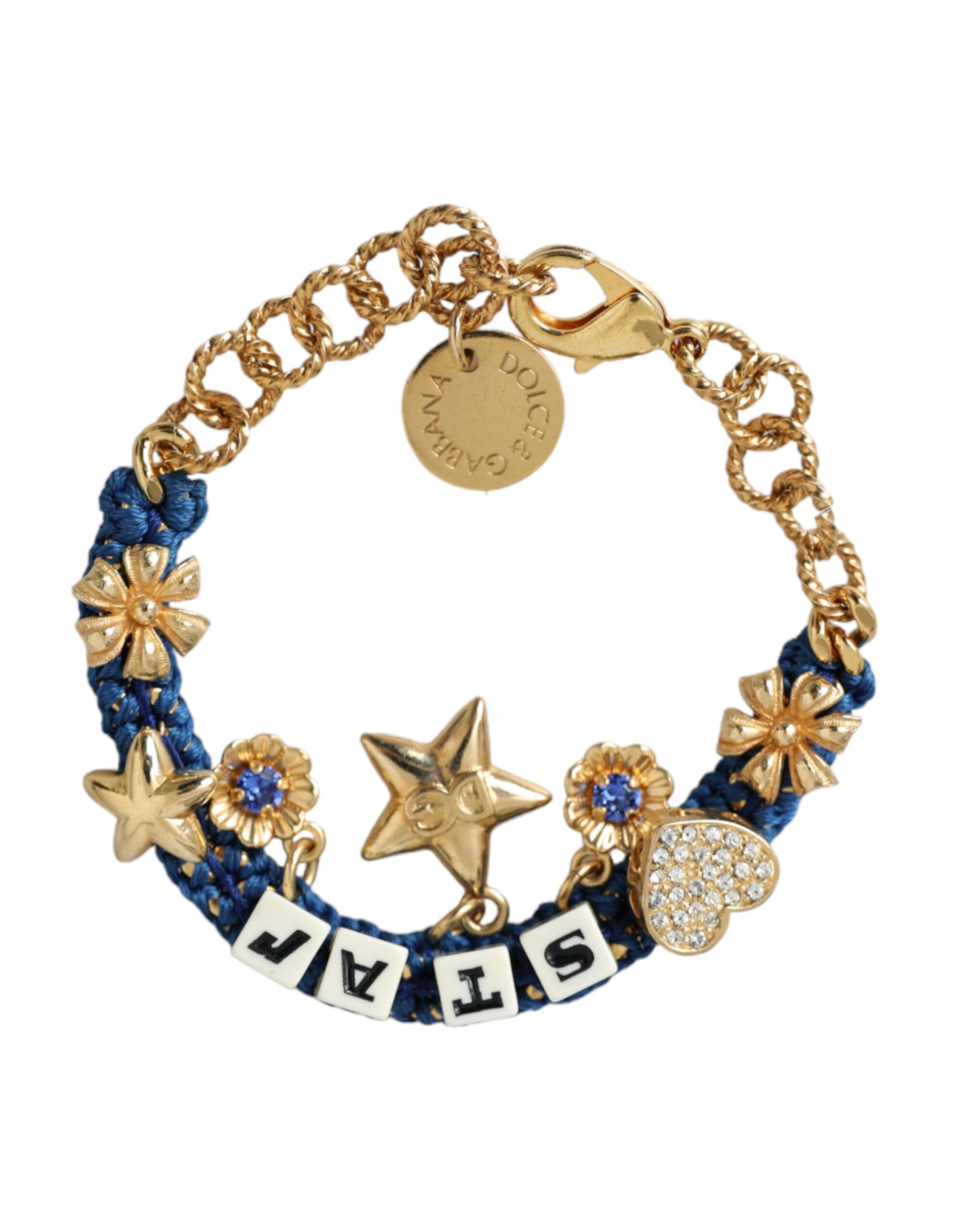 Dolce & Gabbana Gold Tone Brass Chain Star Fashion Bracelet LUNESCAPE