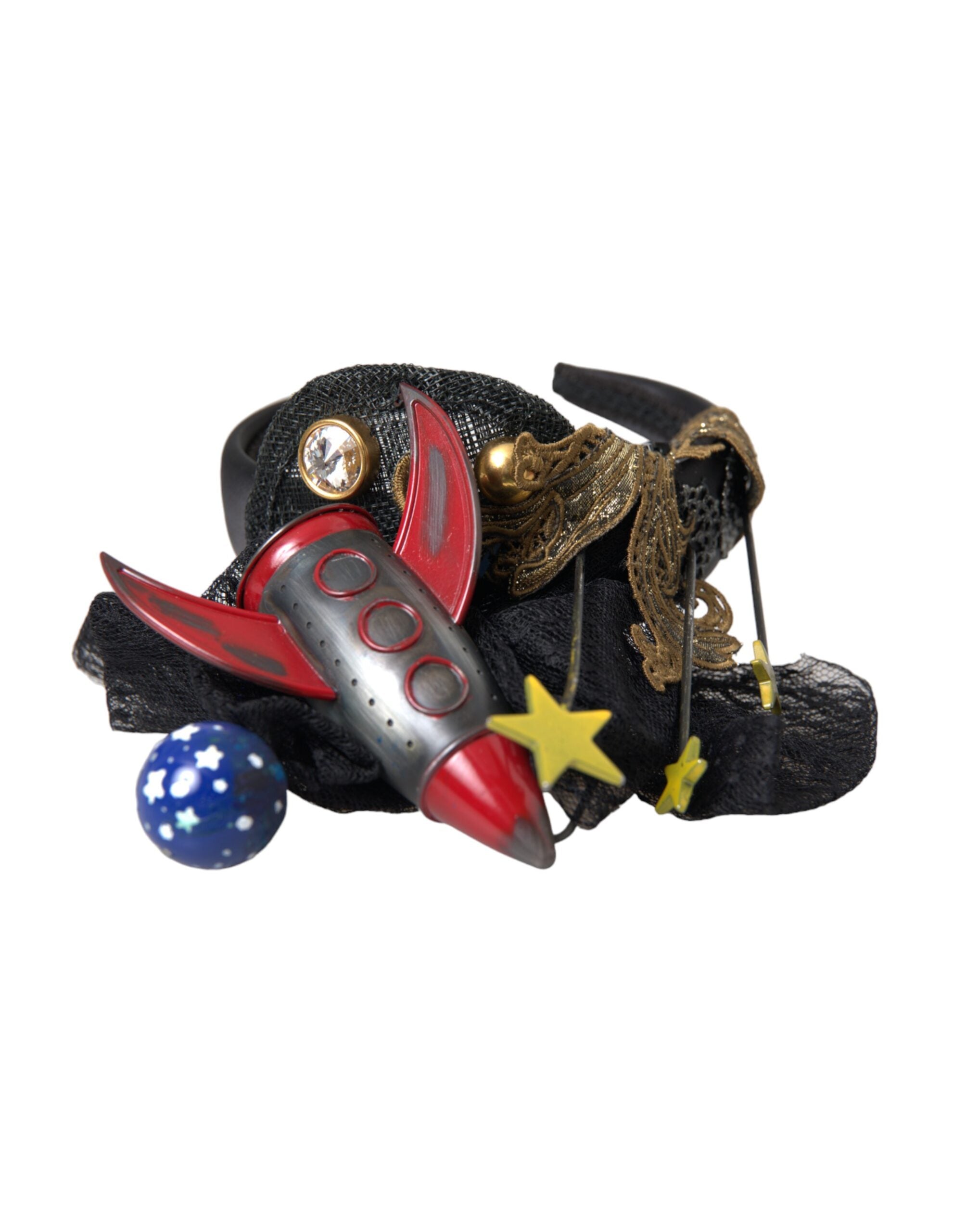 Dolce & Gabbana Multicolor Missile Rocket Crystal Stars Headband Diadem LUNESCAPE