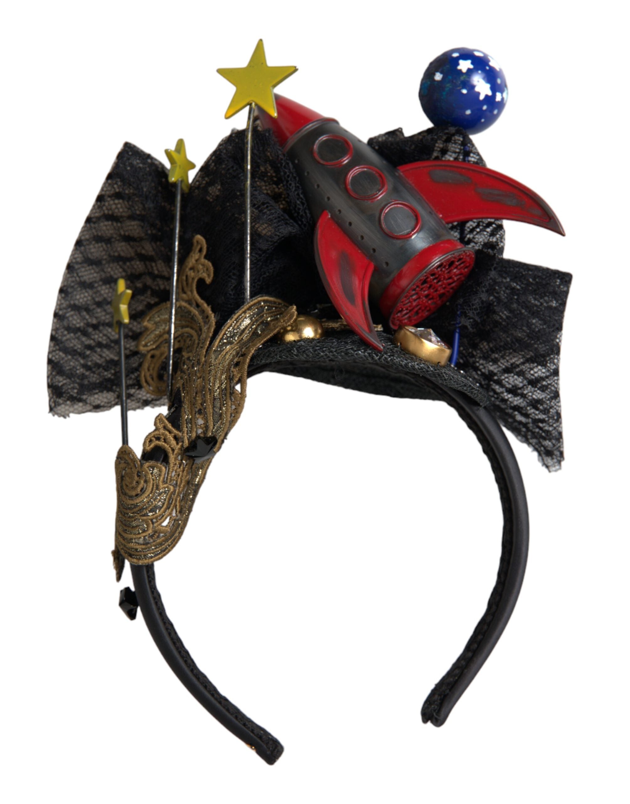 Dolce & Gabbana Multicolor Missile Rocket Crystal Stars Headband Diadem LUNESCAPE
