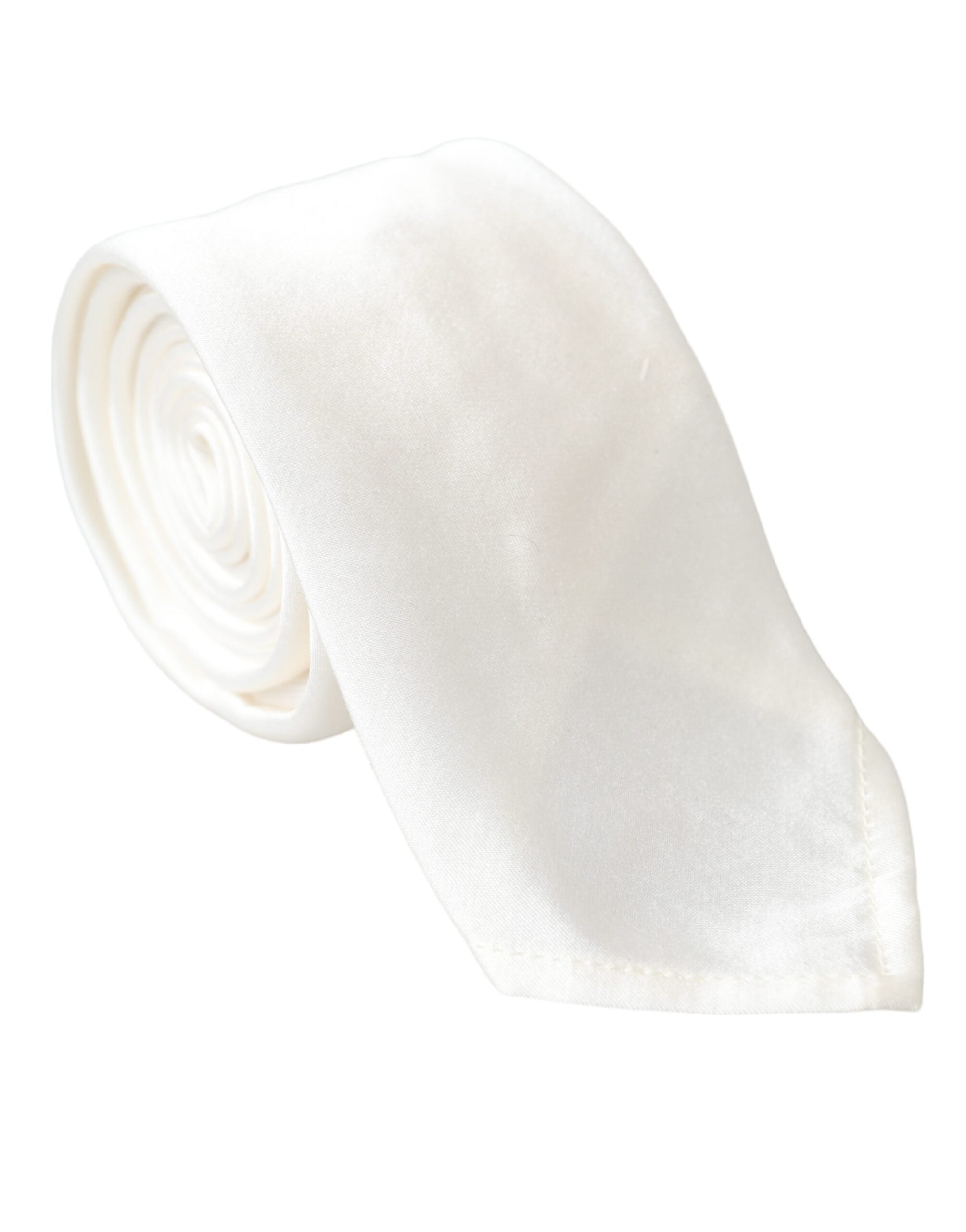 Dolce & Gabbana White Silk Blend Adjustable Tie Men LUNESCAPE