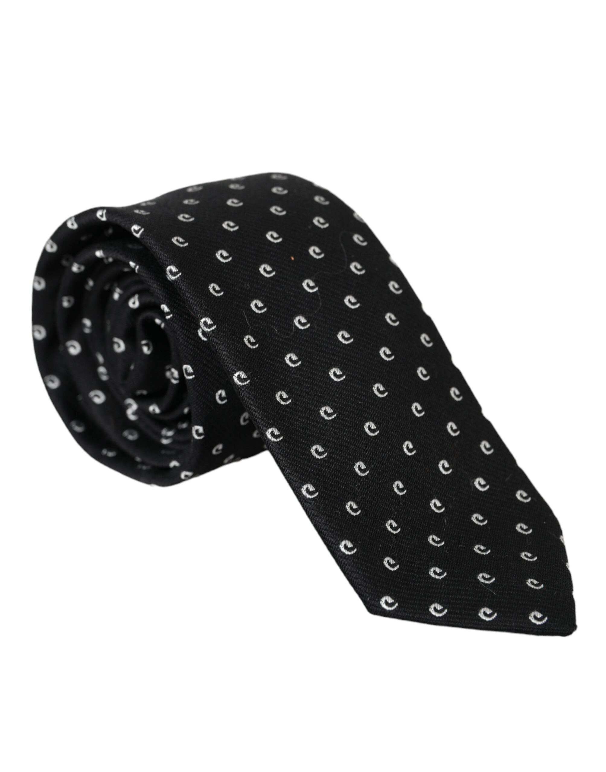 Dolce & Gabbana Black Logo Cotton Blend Adjustable Tie LUNESCAPE