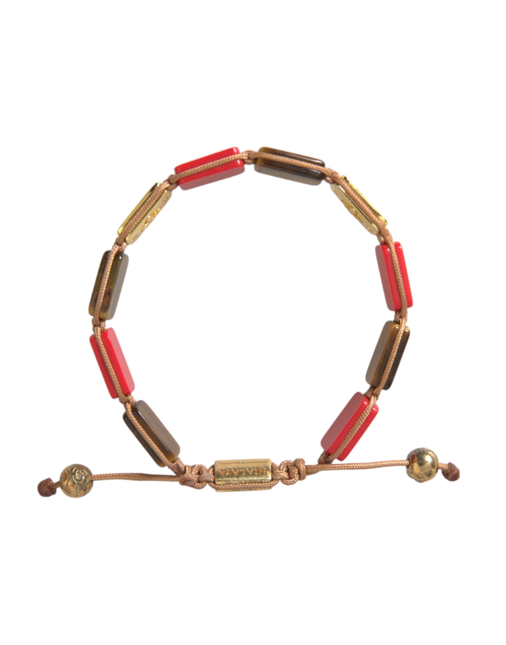 Nialaya CZ Tiger Eye Red Coral 925 Silver Men Bracelet LUNESCAPE