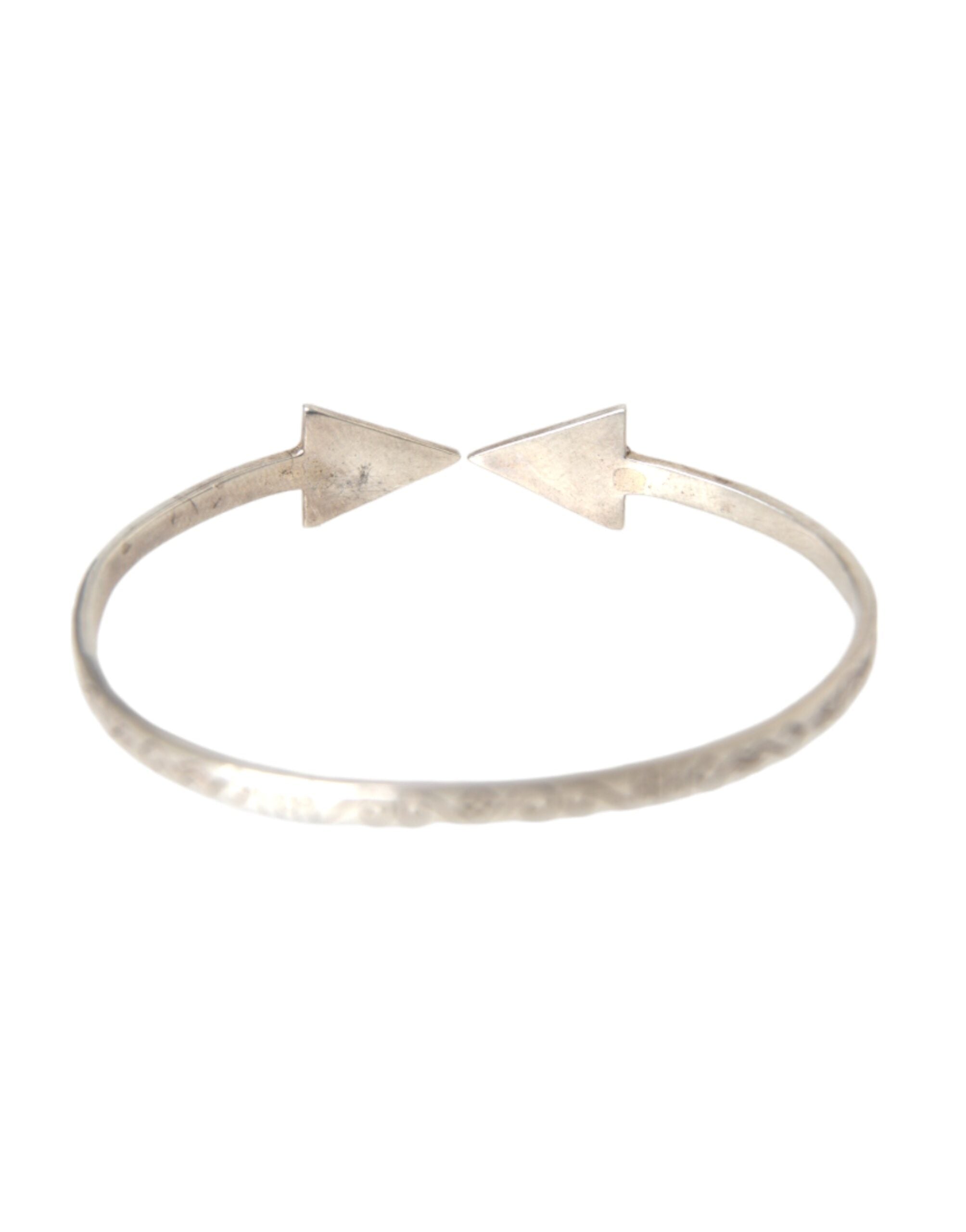 Nialaya Arrow Crystal 925 Silver Bangle Bracelet Women LUNESCAPE