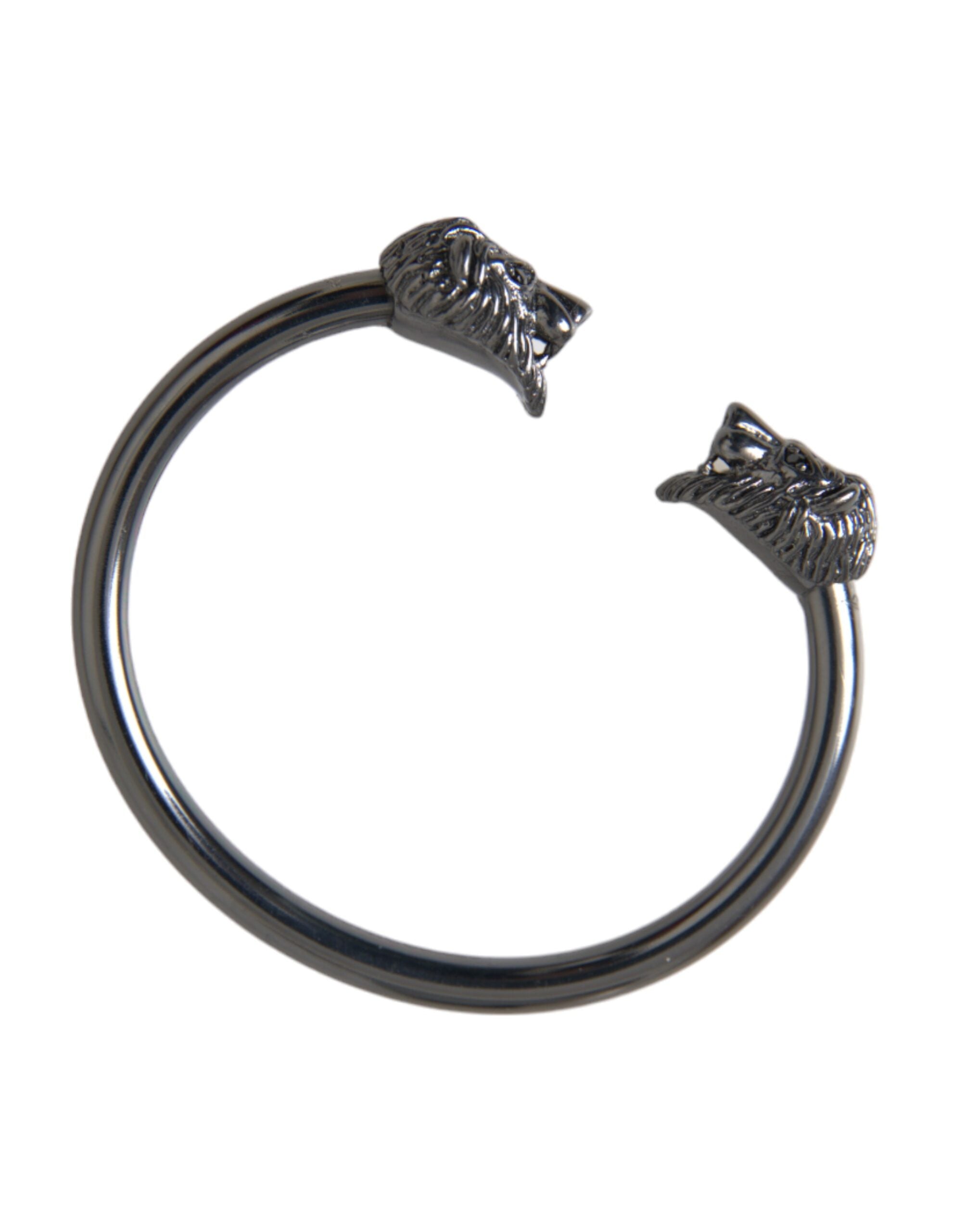 Nialaya Black Rhodium Lion Bangle Bracelet Women LUNESCAPE