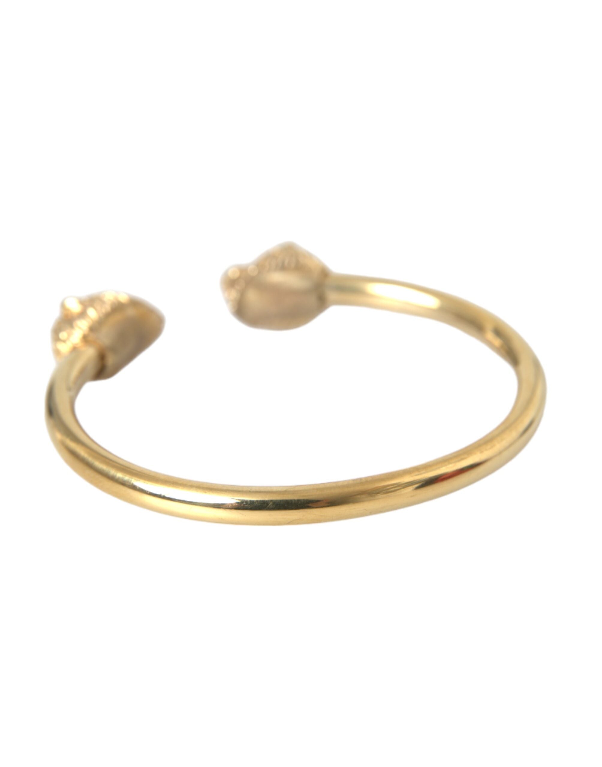 Nialaya Gold CZ Lion Bangle Bracelet Women LUNESCAPE