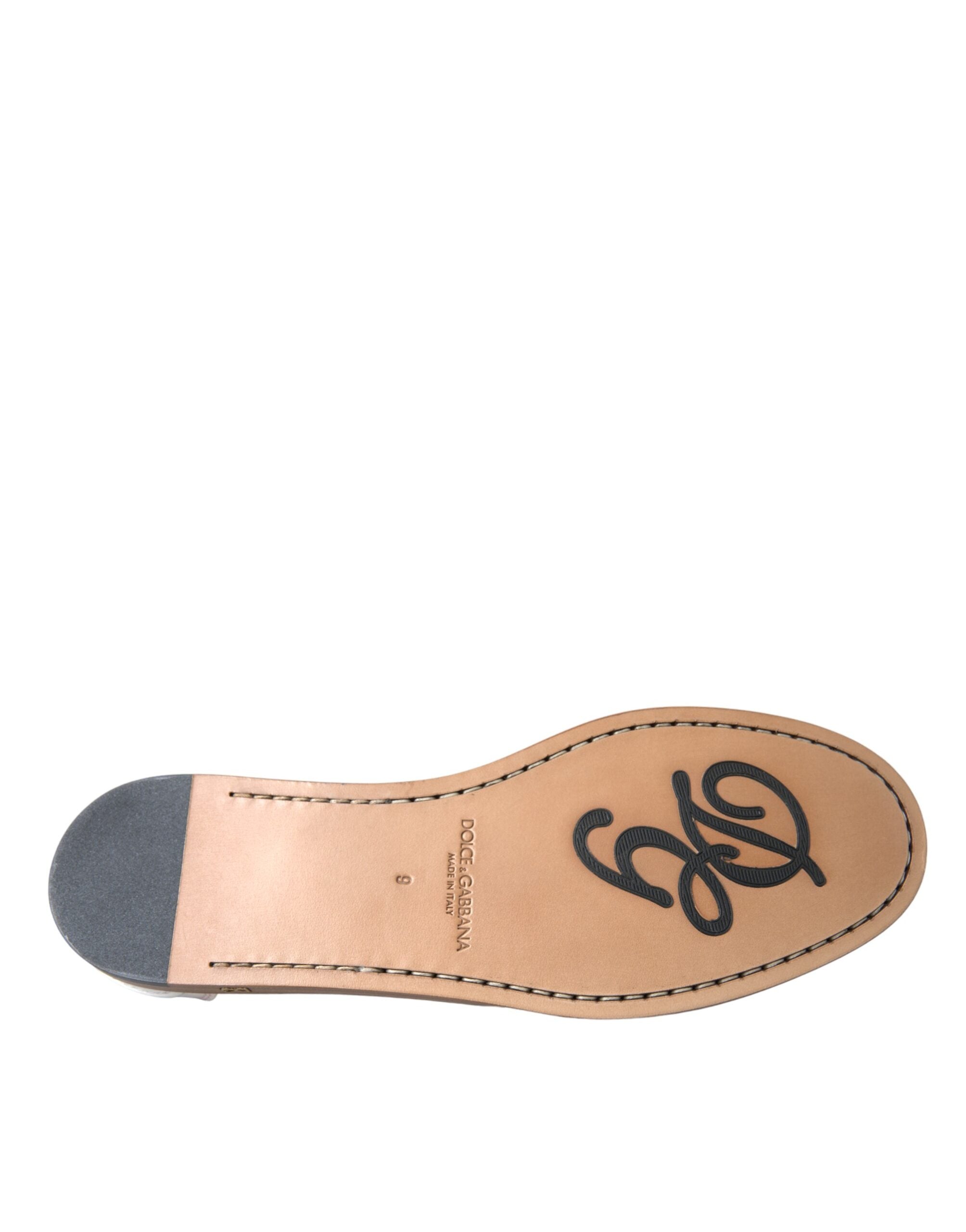 Dolce & Gabbana White Leather Slip On Mocassin
