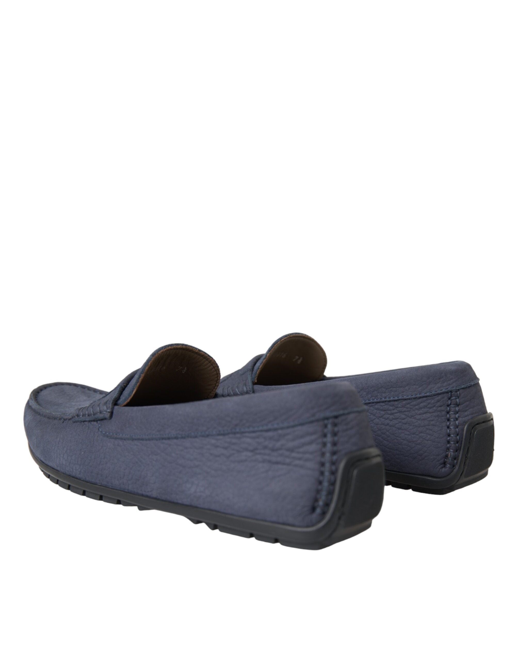 Dolce & Gabbana Blue Calf Leather Slip On Moccasin