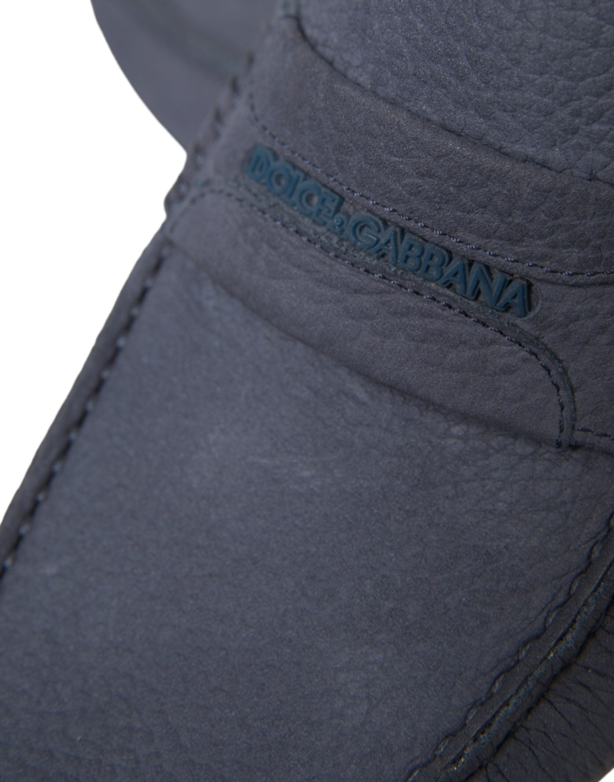 Dolce & Gabbana Blue Calf Leather Slip On Moccasin