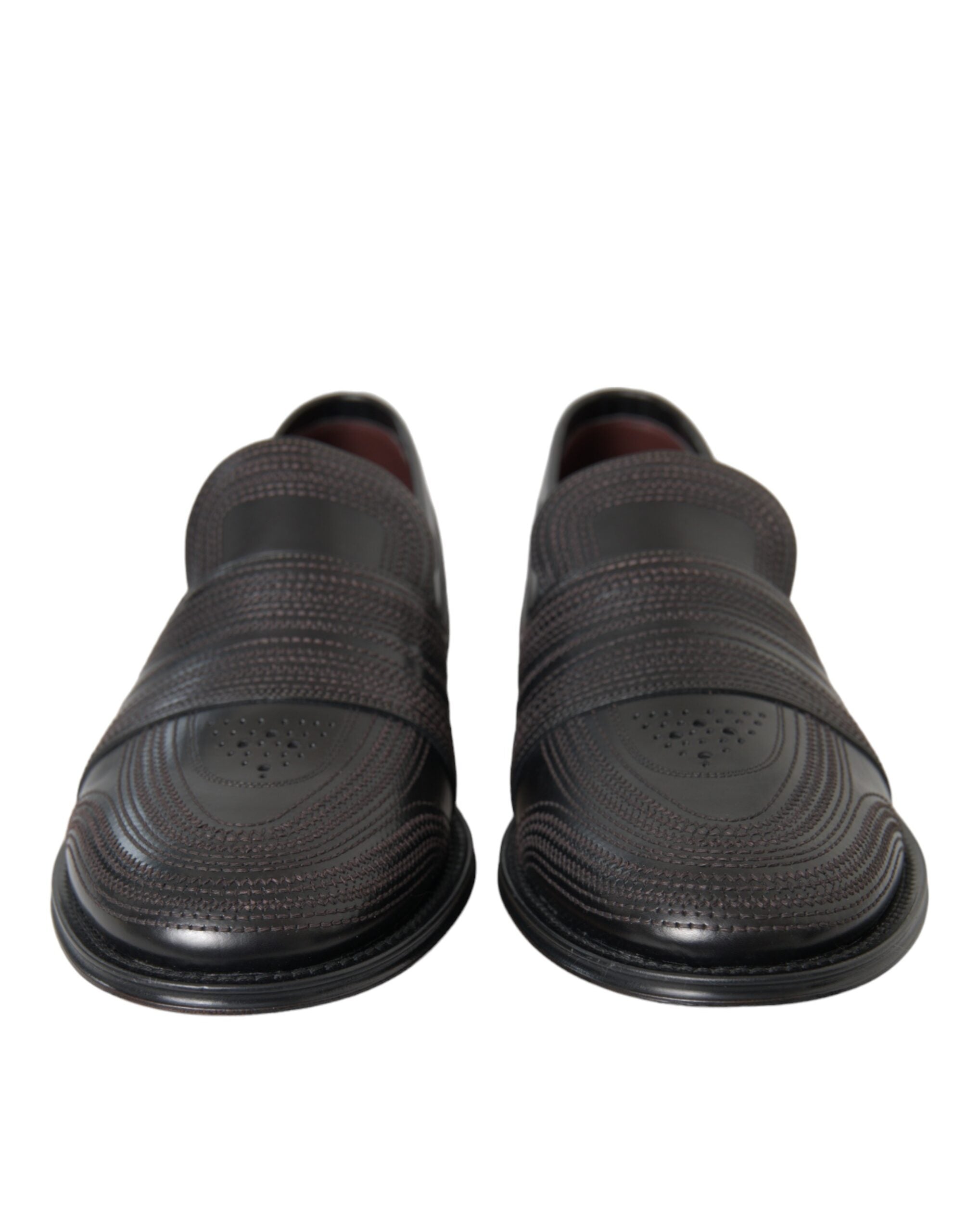 Dolce & Gabbana Black Brown Leather Loafer Men Dress Shoes LUNESCAPE