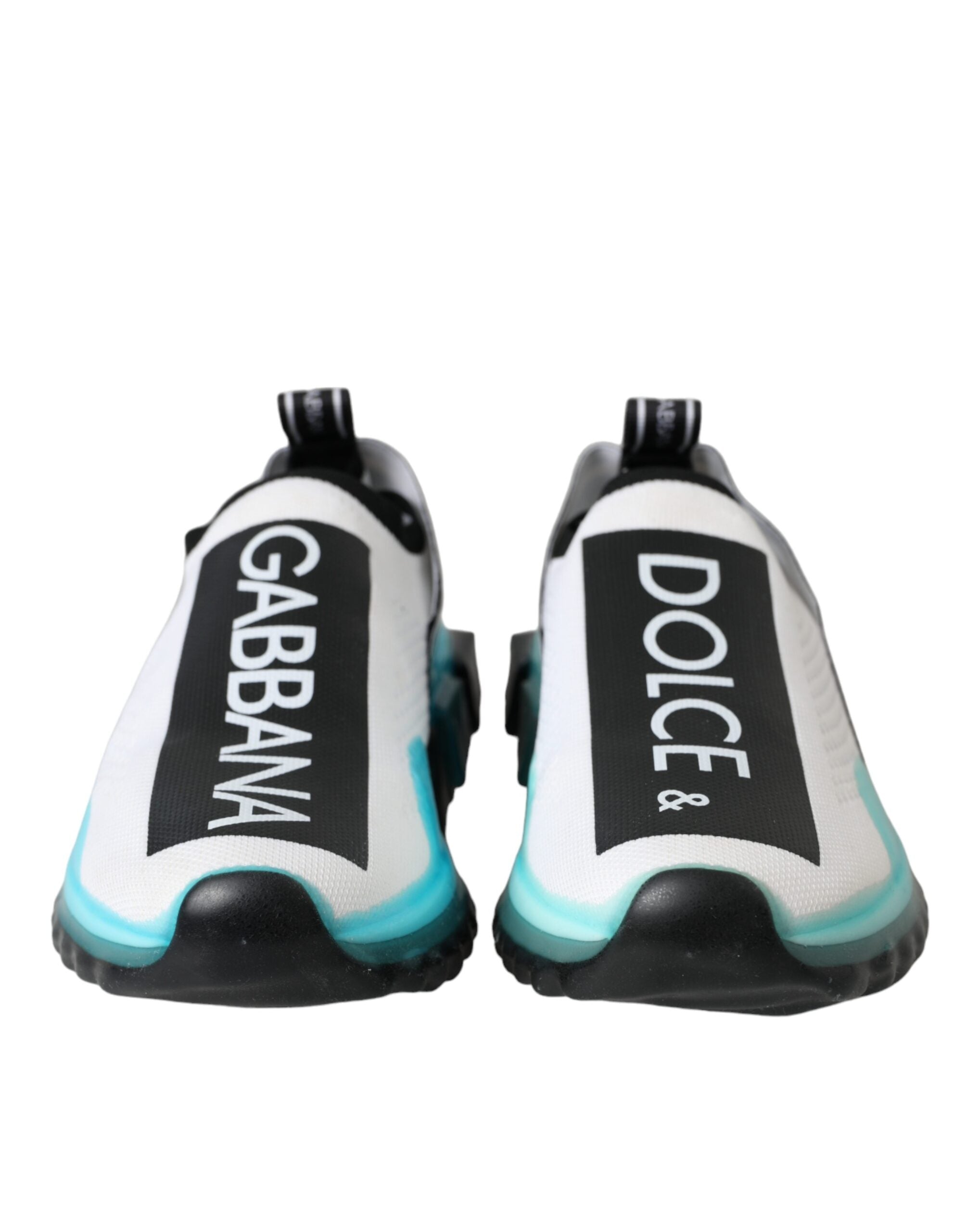 Dolce & Gabbana Black White Blue Slip On Sorrento Sneakers Shoes LUNESCAPE
