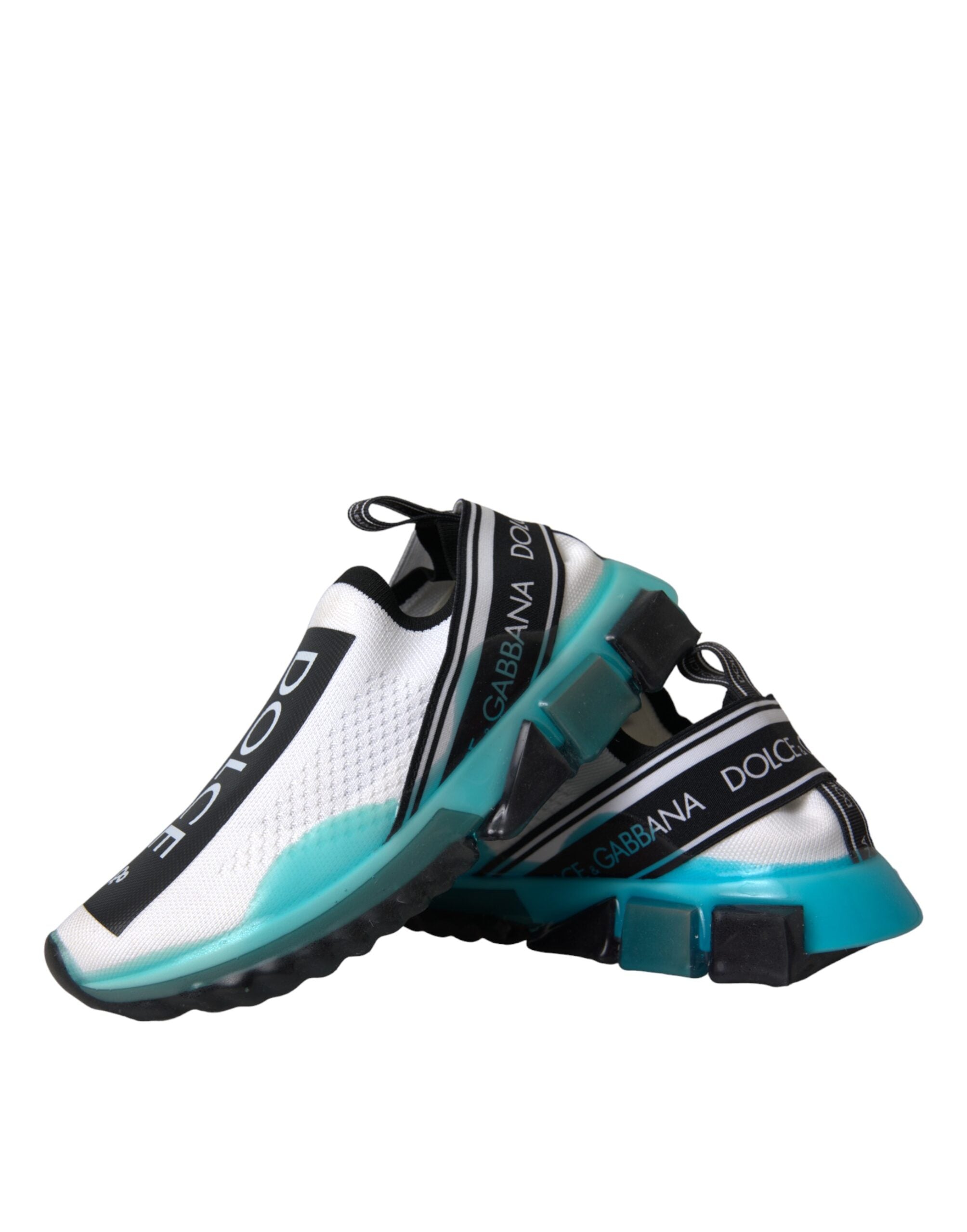 Dolce & Gabbana Black White Blue Slip On Sorrento Sneakers Shoes LUNESCAPE